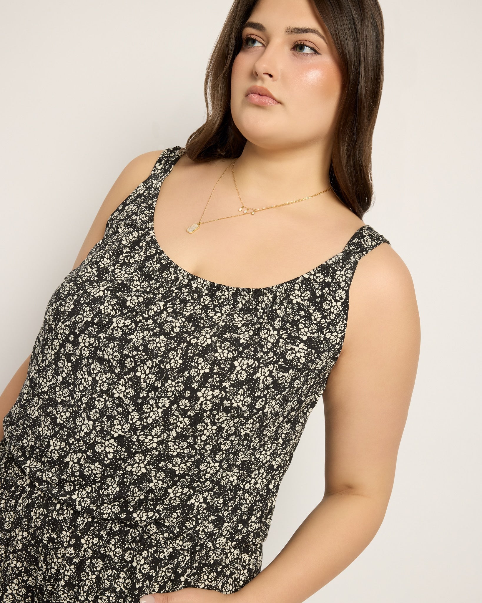 Black Floral $|& SEAS Shores Print Jumpsuit - SOF Full Front