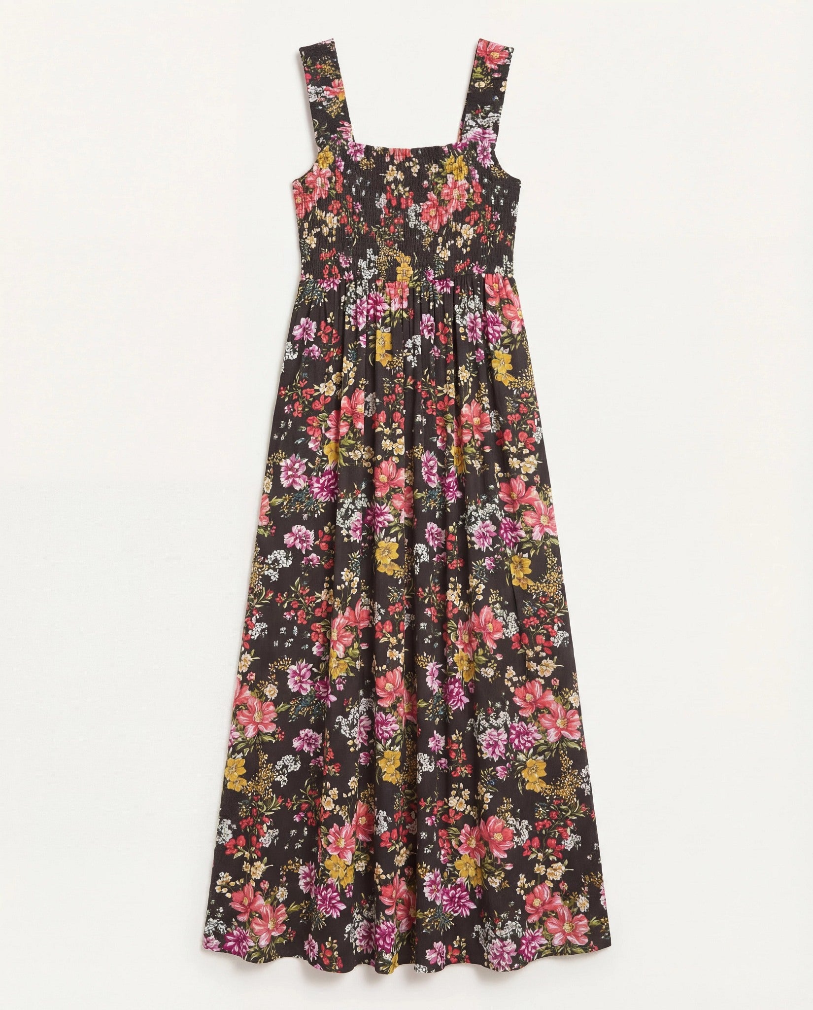 Multi Floral $|& SEAS Westbreeze Printed Smocked Maxi Dress - Hanger Detail
