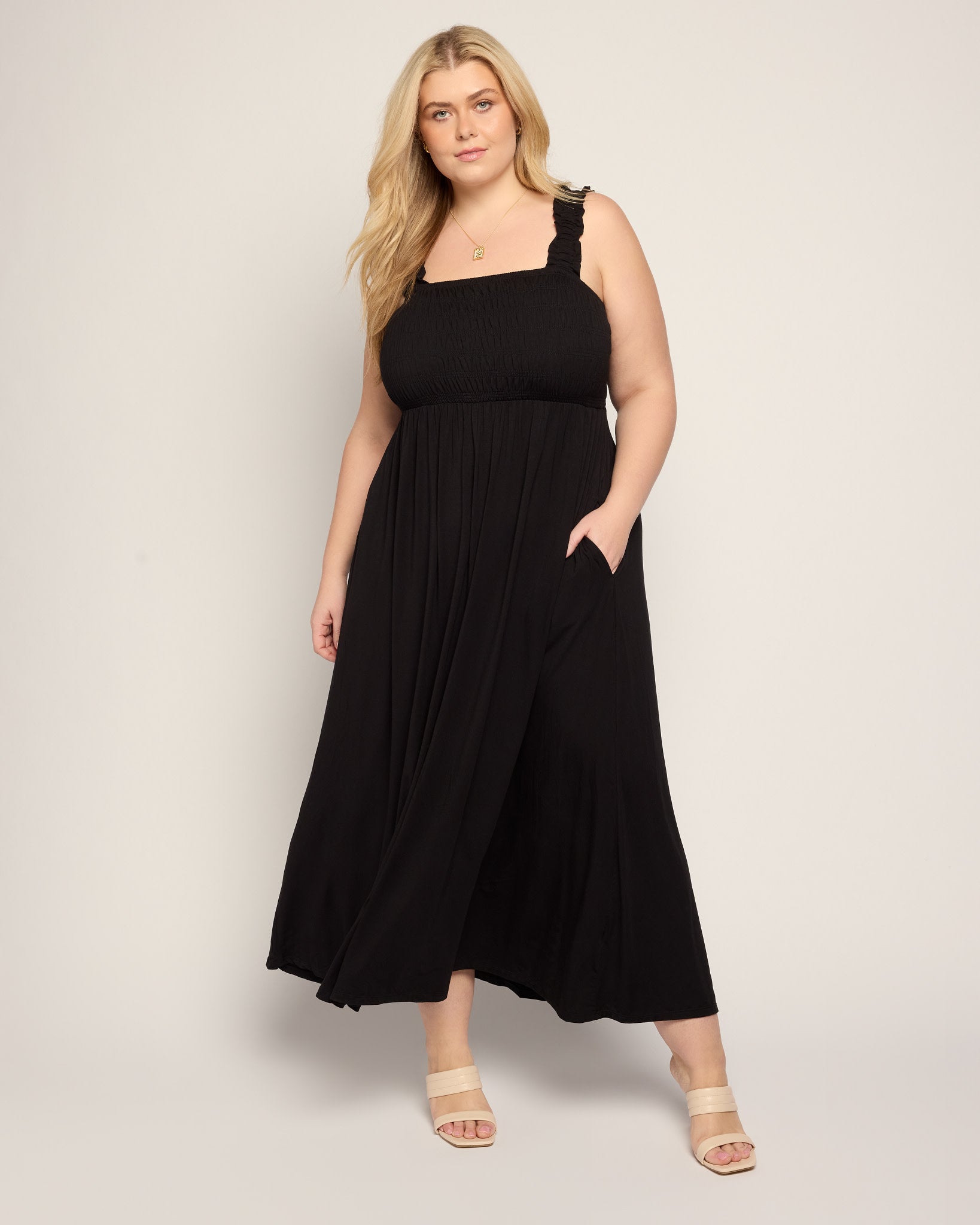 Black $|& SEAS Westbreeze Smocked Maxi Dress - UGC On Fig