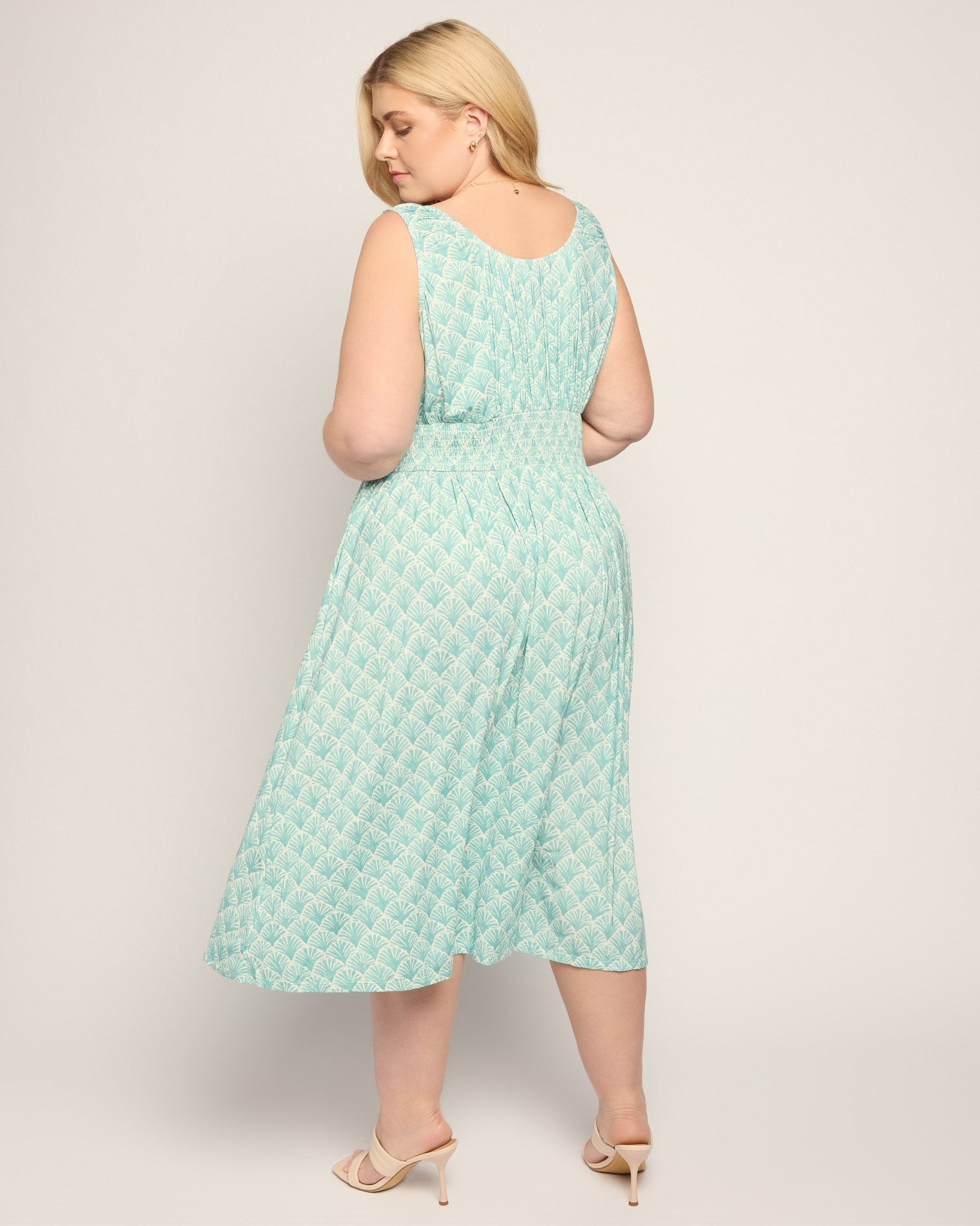 Seaglass $|& SEAS Maritime Smocked Waist Dress - SOF Back