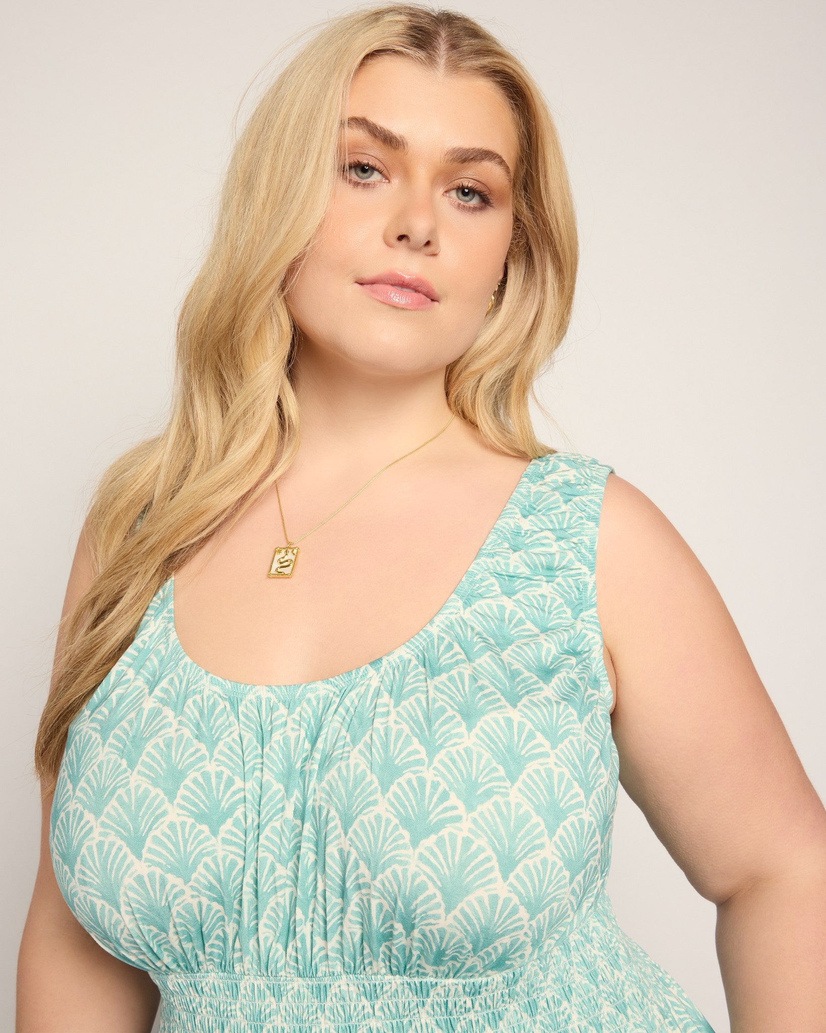 Seaglass $|& SEAS Maritime Smocked Waist Dress - SOF Front