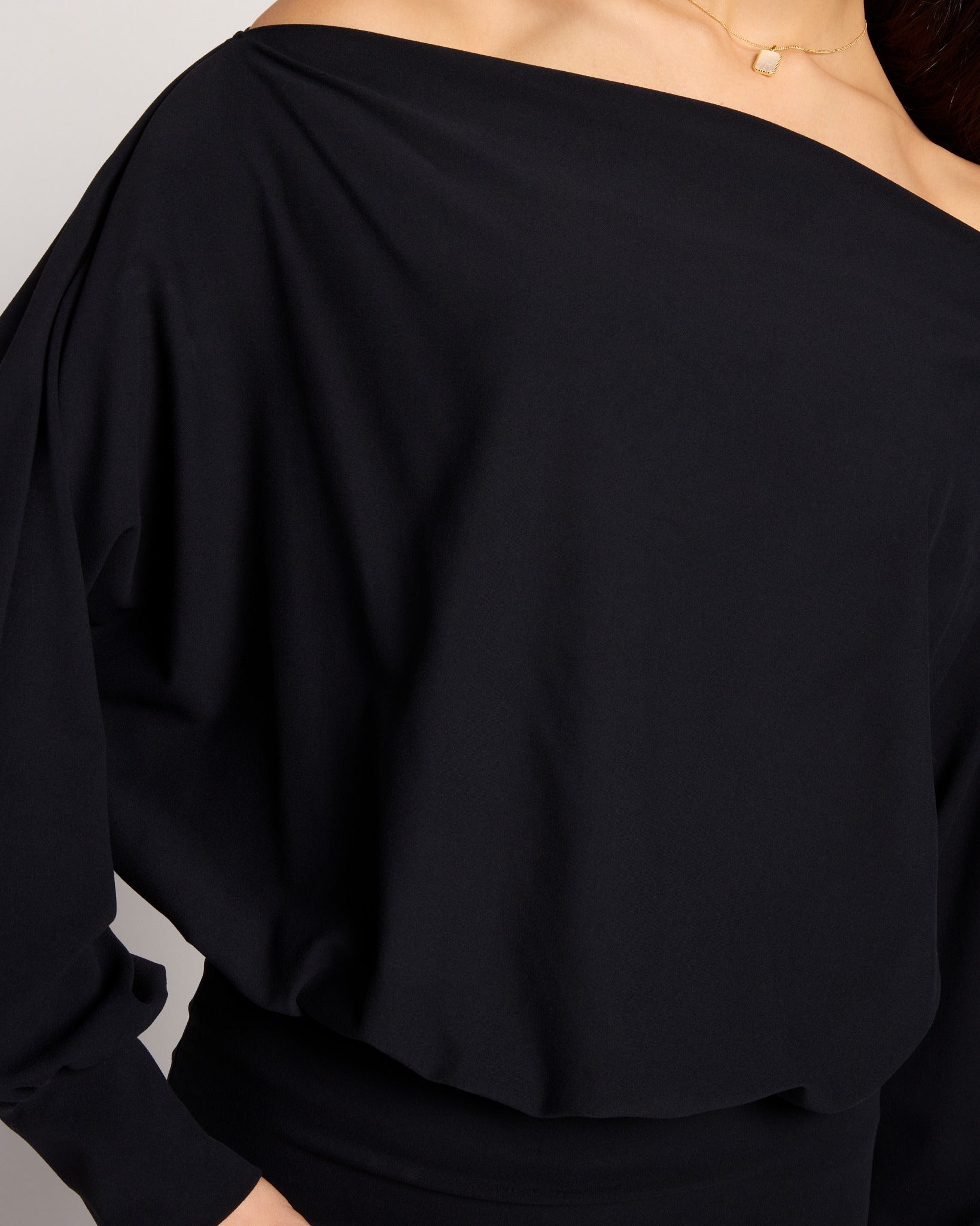 Black $|& Interval CloudLight Rapid Off Shoulder Top - SOF Full Front