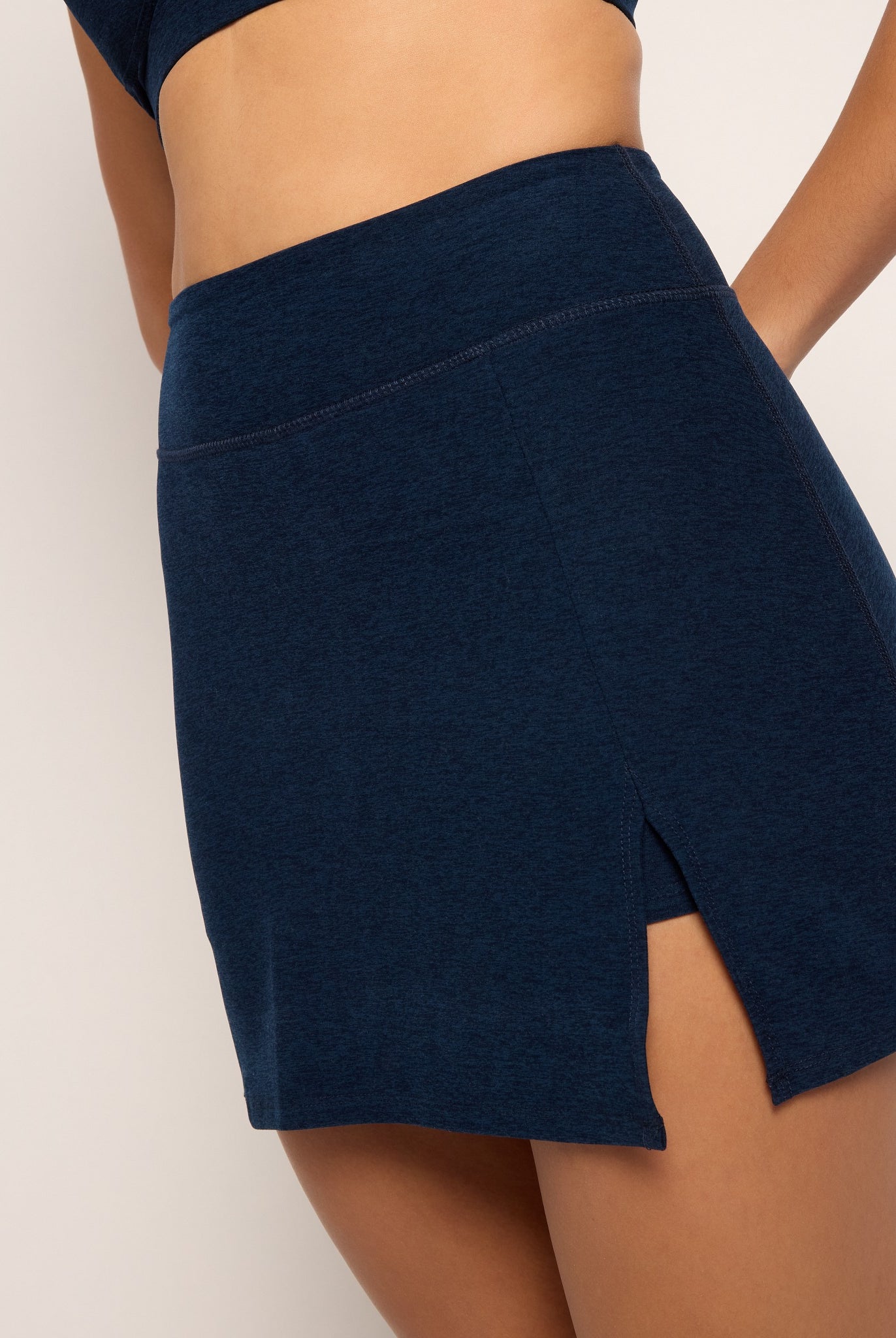 Ink Navy Heather $|& Interval FlowHeather Sculpt Skort - SOF Full Front