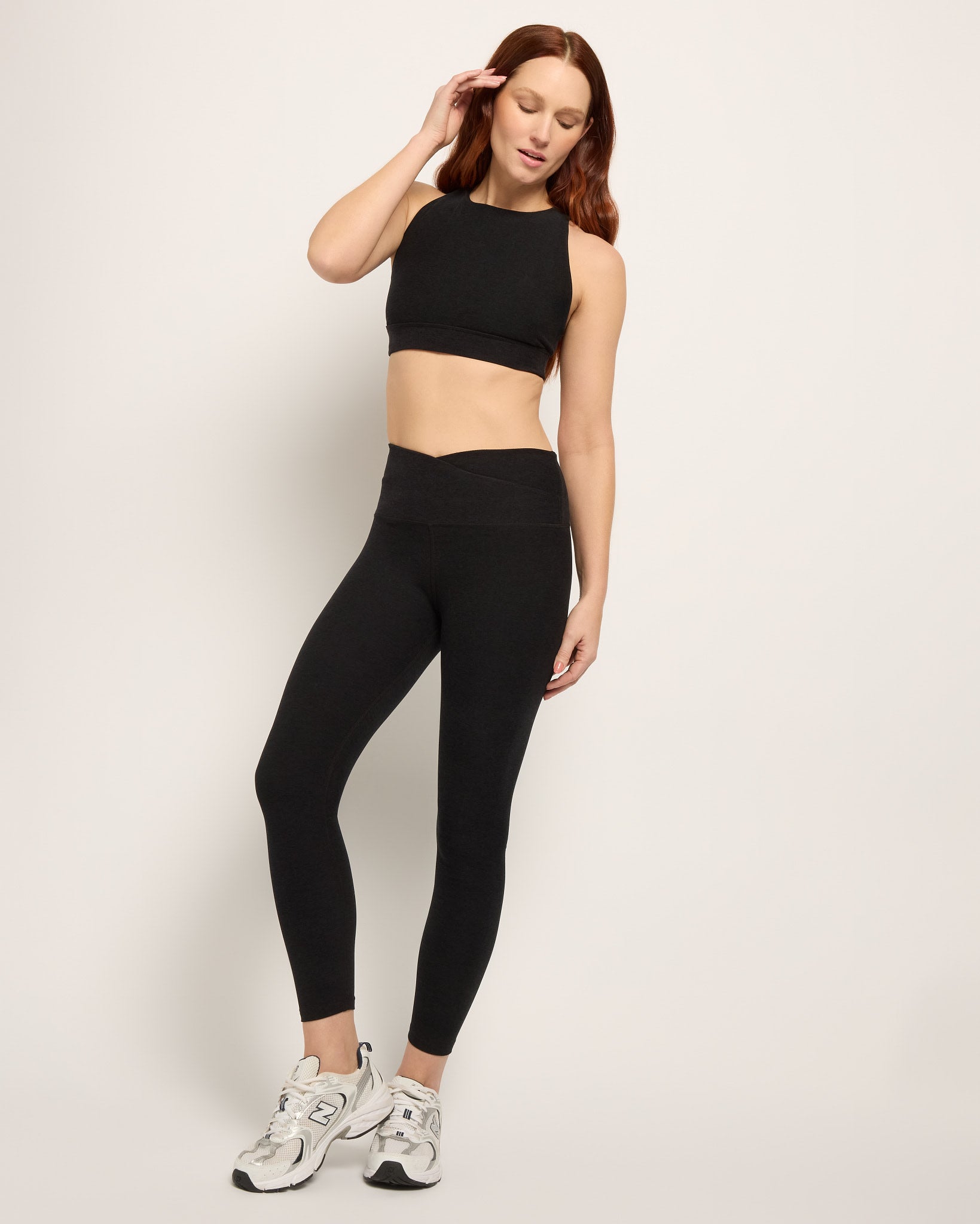 Night Sky Heather $|& Interval FlowHeather Sculpt Crossover Leggings - UGC On Fig