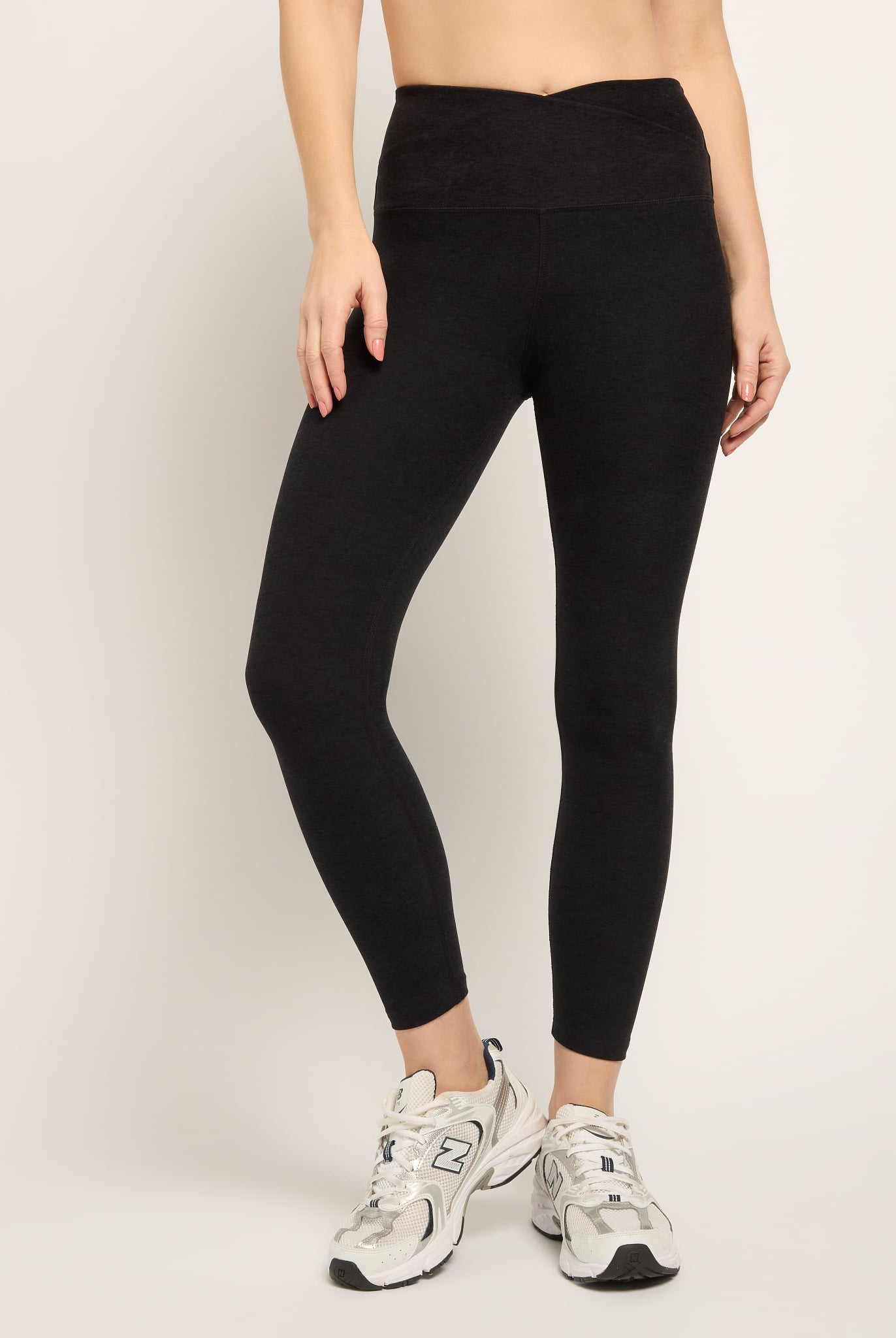 Night Sky Heather $|& Interval FlowHeather Sculpt Crossover Leggings - SOF Front
