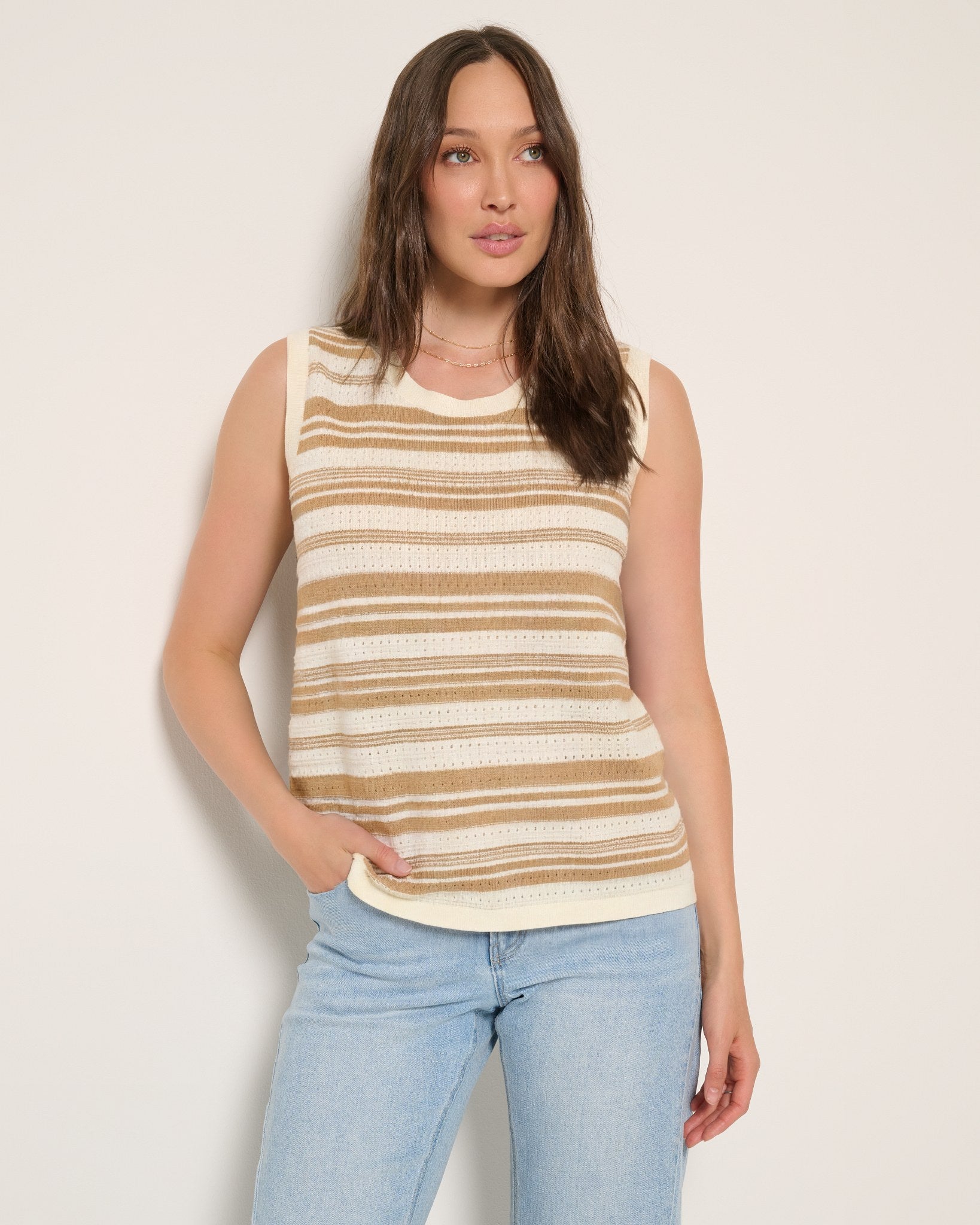 Café $|& SEAS Keira Crochet Tank - SOF Full Front