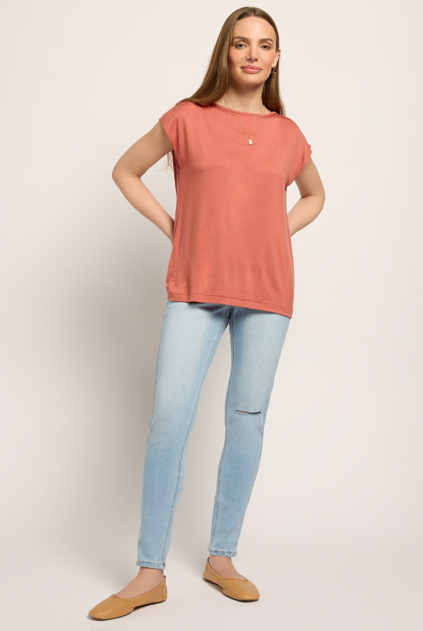 Etruscan Red $|& SEAS Brentwood Boat Neck Top - UGC On Fig