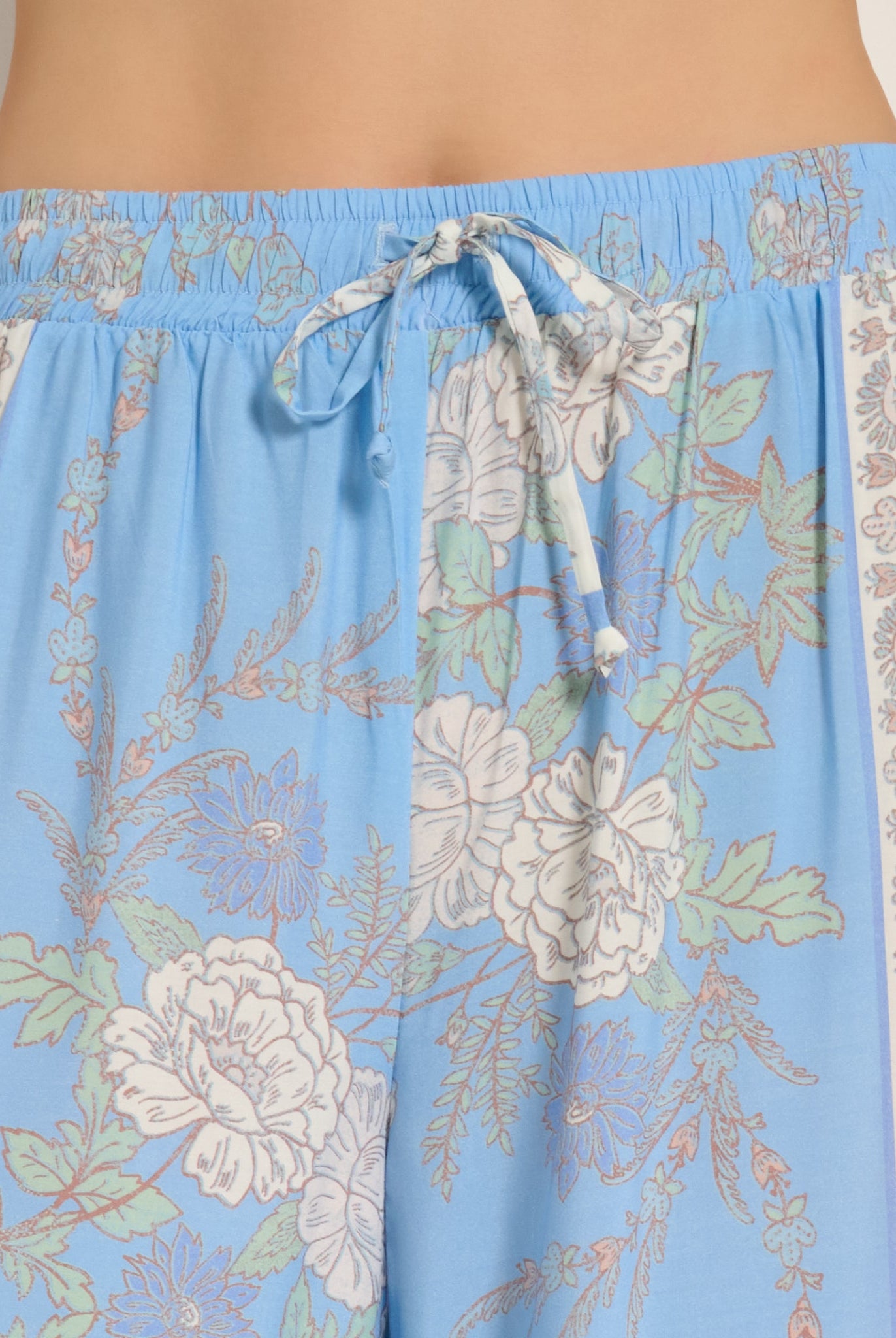 French Blue $|& SEAS Zuma Smocked Waist Pant - SOF Full Front