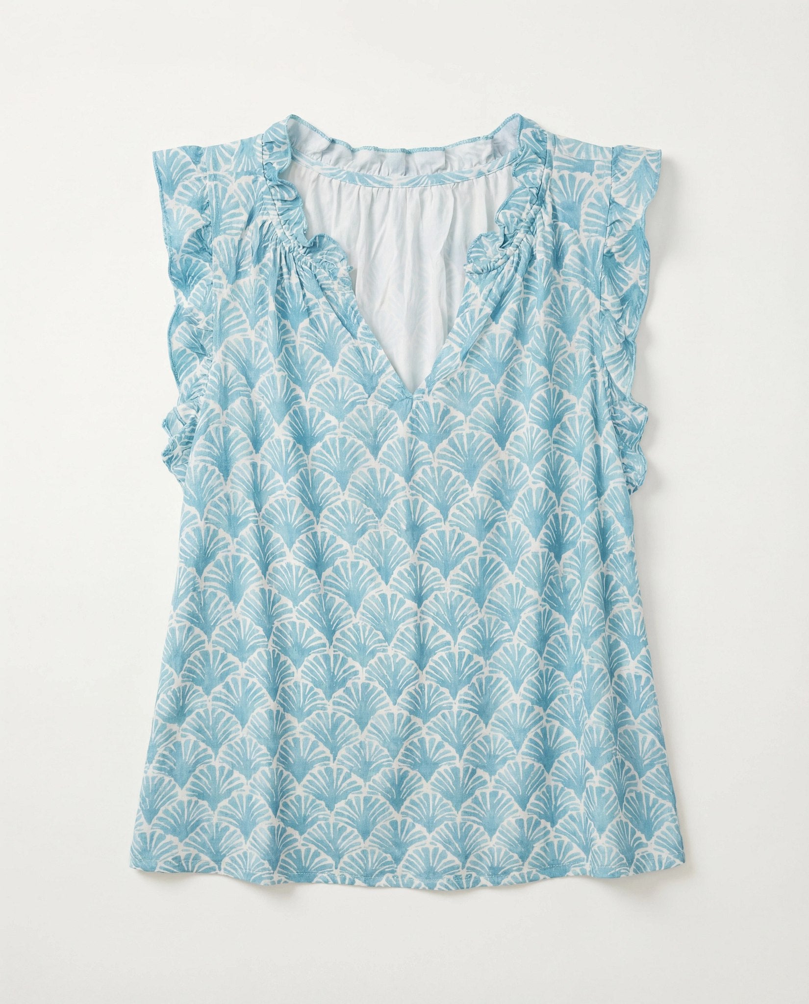 Seaglass $|& SEAS Macy Printed Ruffle Knit Top - Hanger Detail