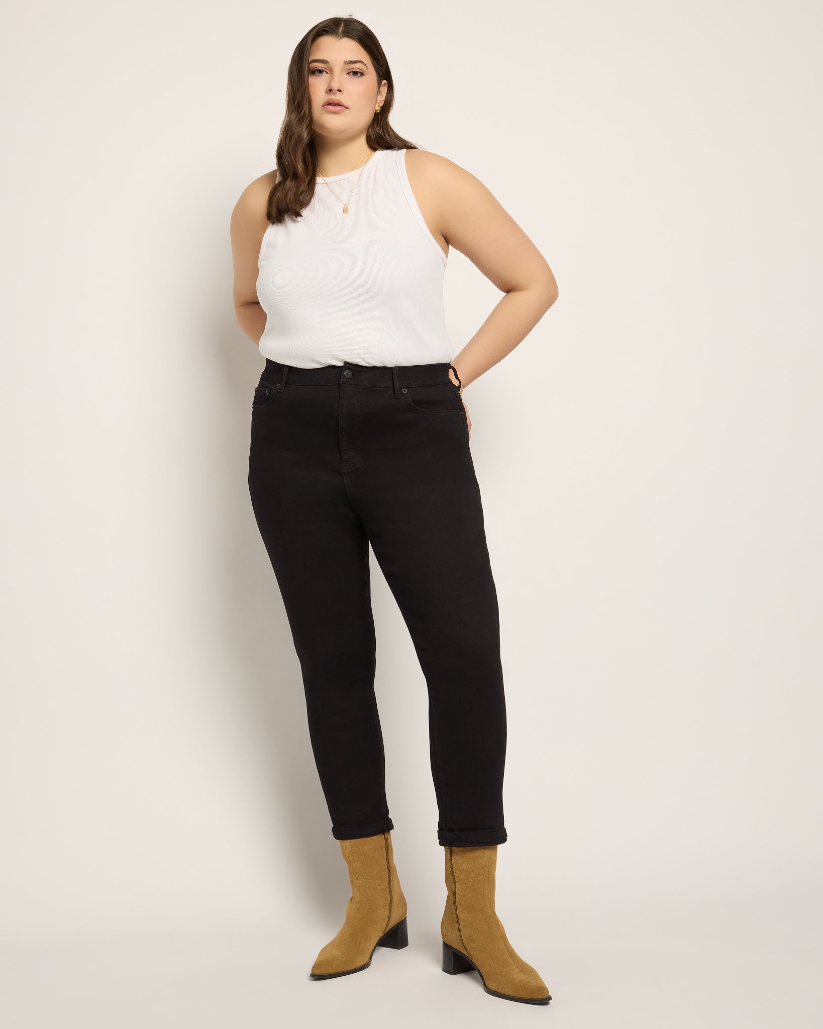 Black $|& SEAS Cyndi Cuffed Ankle Skinny Jeans - UGC On Fig