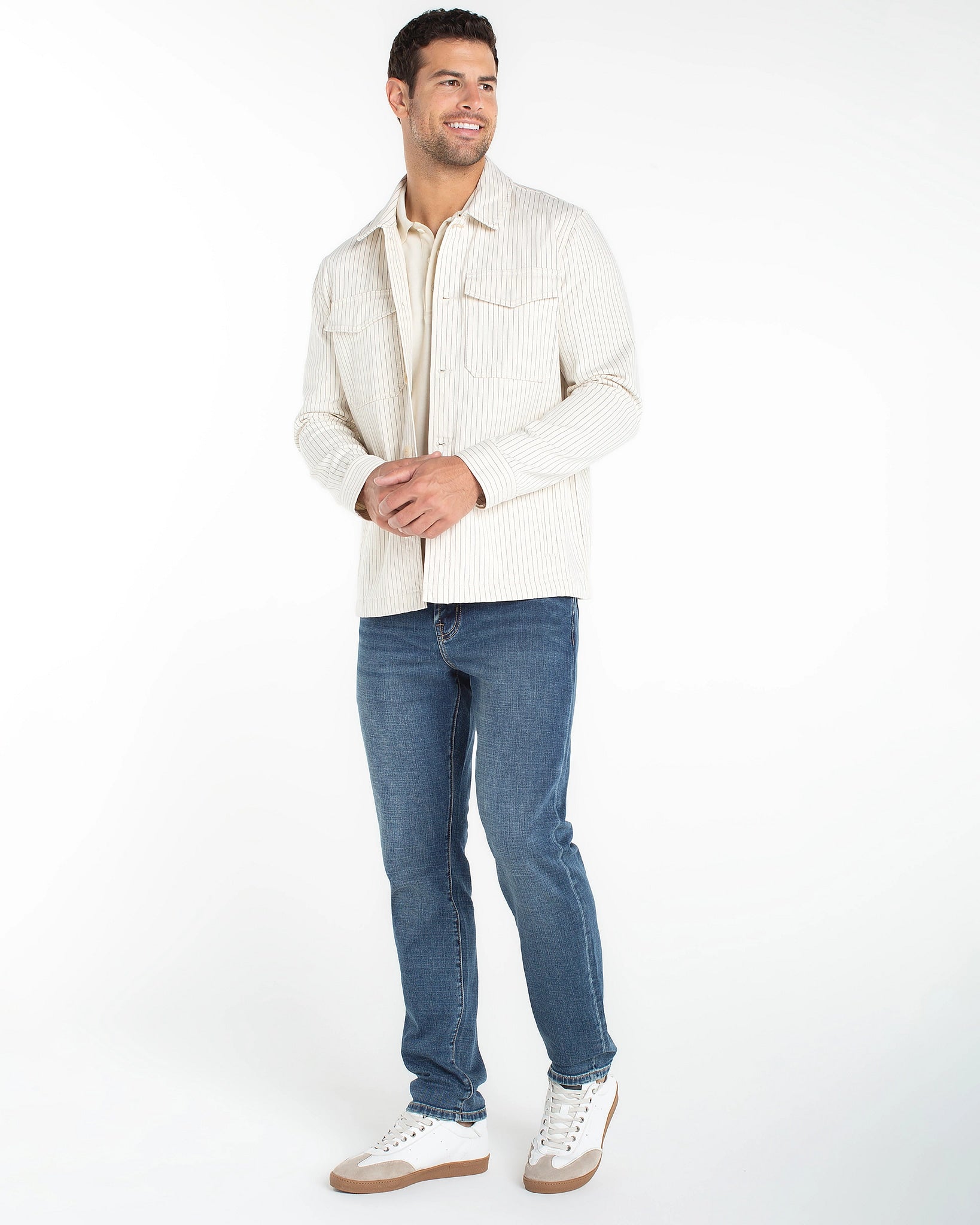 Ecru/Slate $|& Liverpool Flap Pocket Jacket - VOF Detail