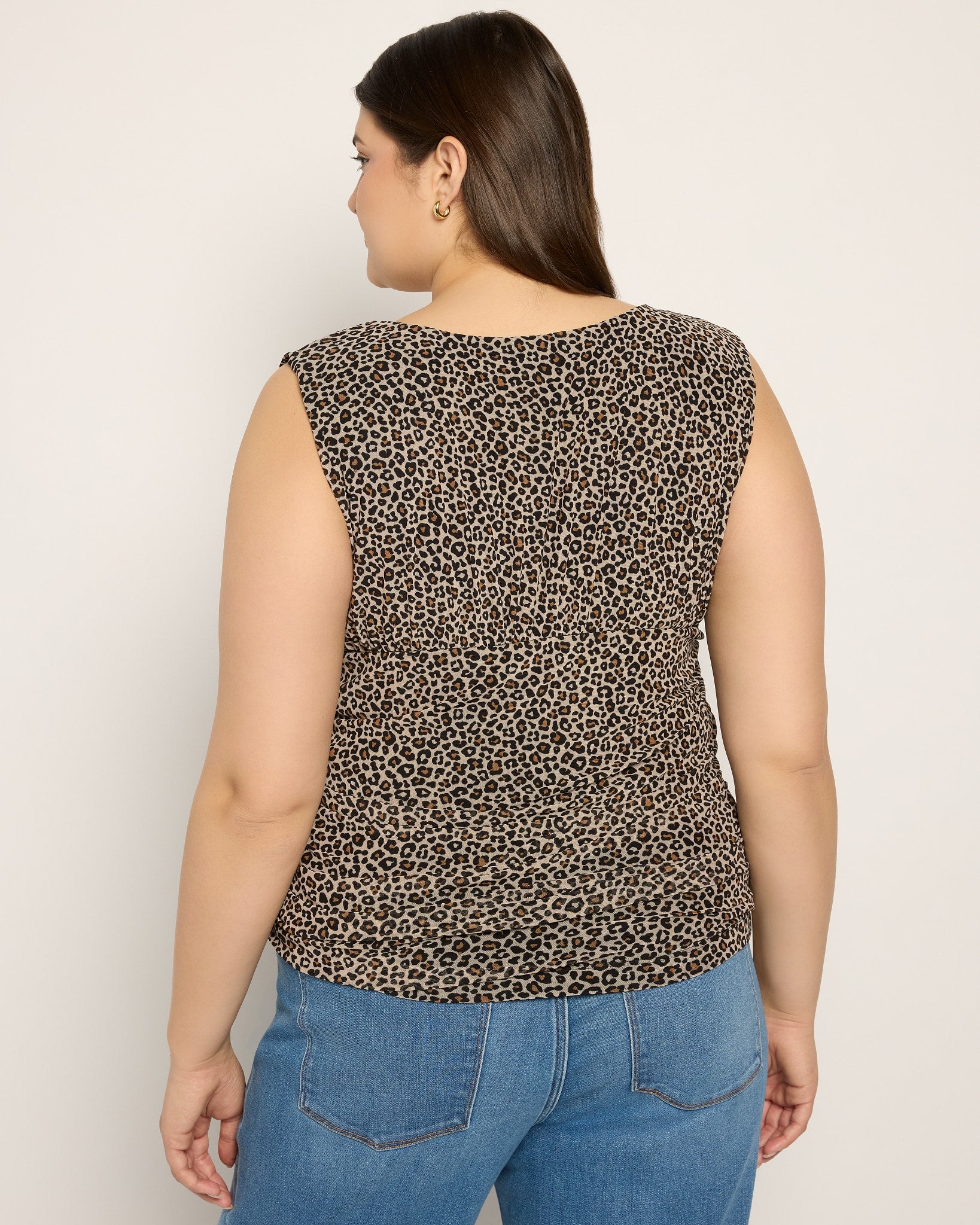 Leopard Mesh $|& Loveappella Ruching Empire Top - SOF Back
