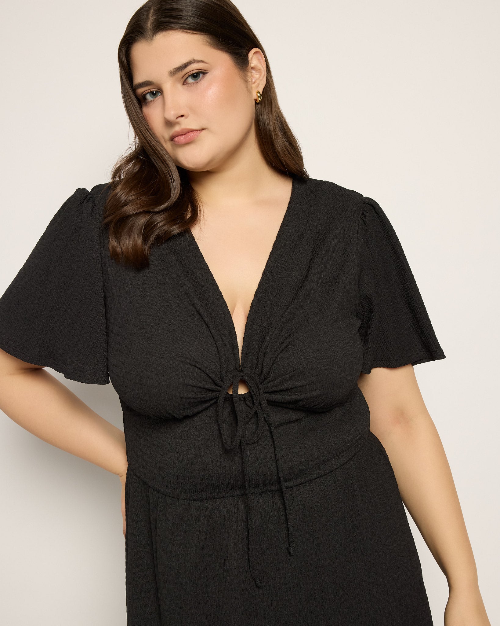 Black $|& Loveappella Keyhole Midi Dress - SOF Front