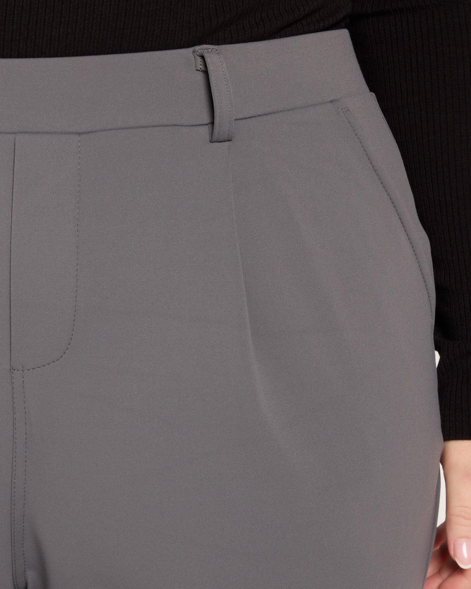 Dark Gray $|& Bobeau Pleat Pant with Pockets - SOF Full Front