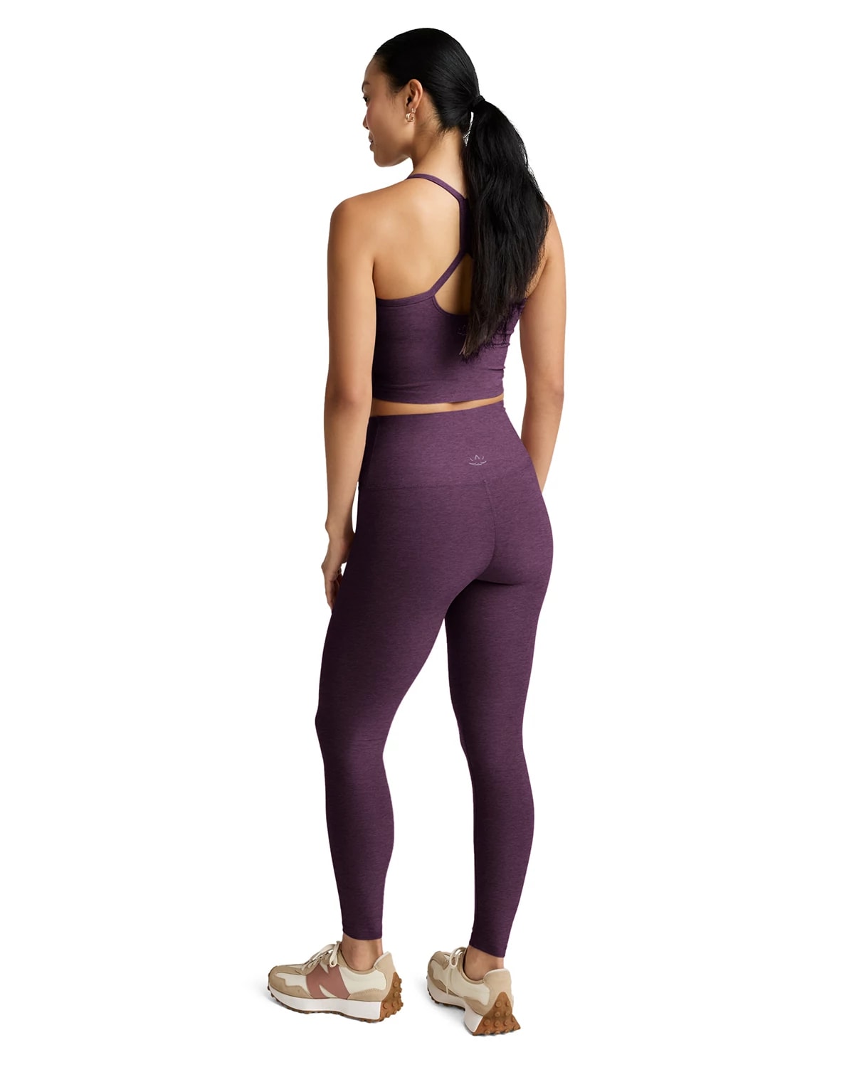 Brilliant Blackberry Heather $|& Beyond Yoga Spacedye Caught In The Midi High Waisted Legging - Hanger Side