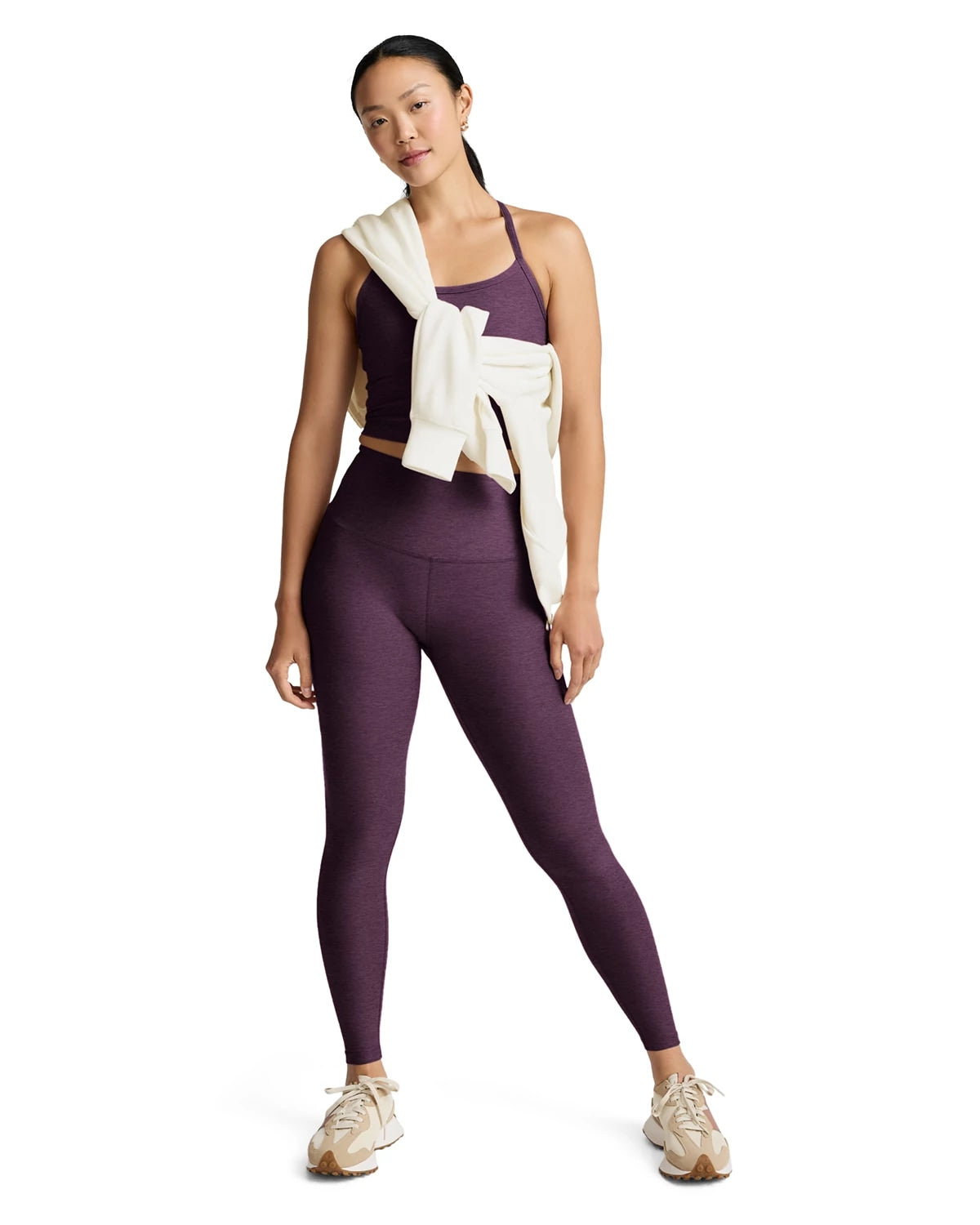 Brilliant Blackberry Heather $|& Beyond Yoga Spacedye Caught In The Midi High Waisted Legging - VOF Detail