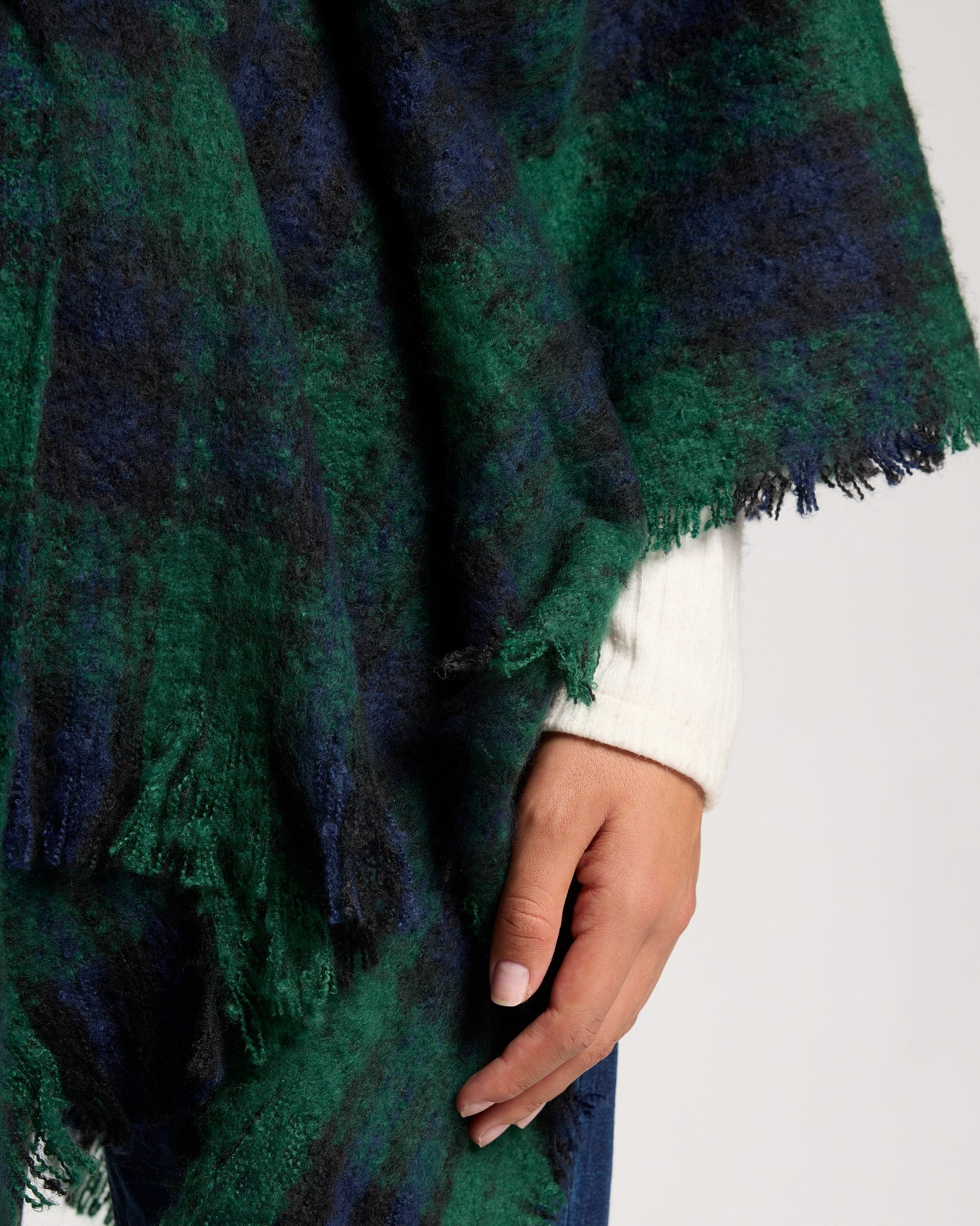 Green $|& David & Young Plaid Belted Wrap - SOF Full Front