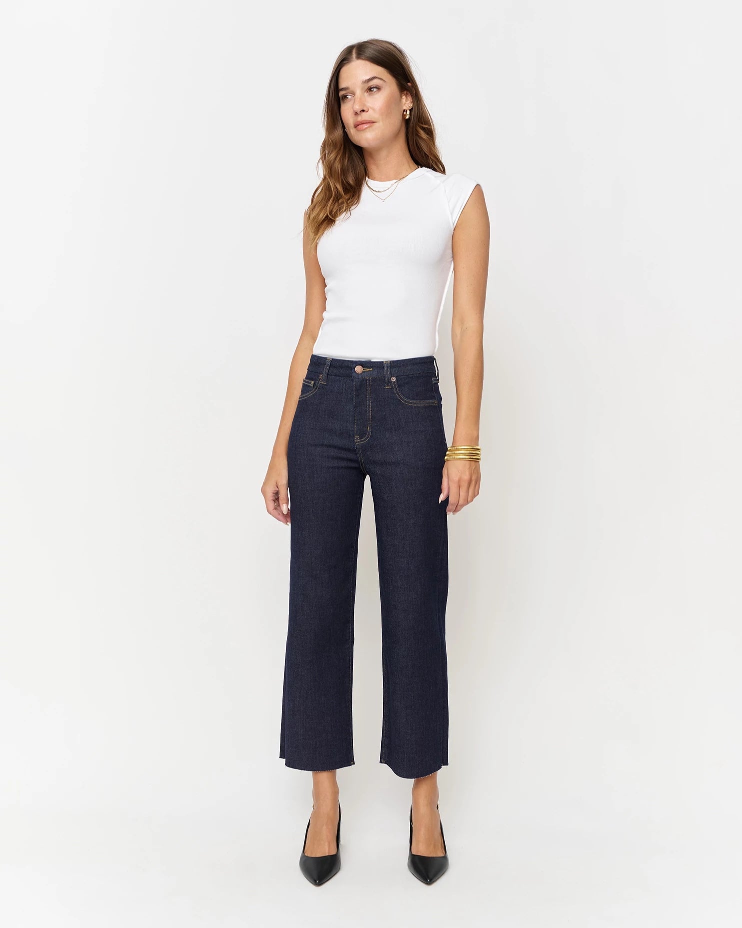 Timbers $|& Oliver Logan Aberdeen High Rise Wide Leg Crop - VOF Detail