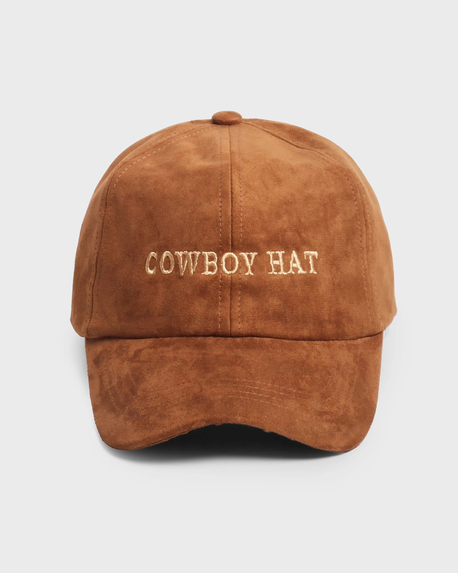 Cognac $|& David & Young Cowboy Hat Embroidered Suede Baseball Cap - VOF Detail