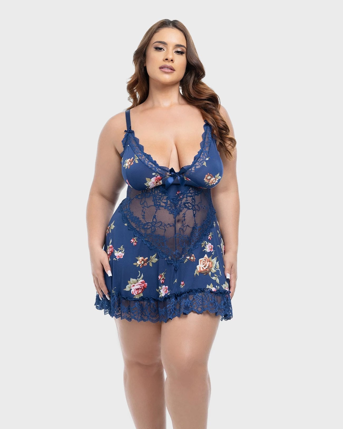 Blue Floral $|& Oh La La Cheri Rosalie Babydoll - VOF Detail