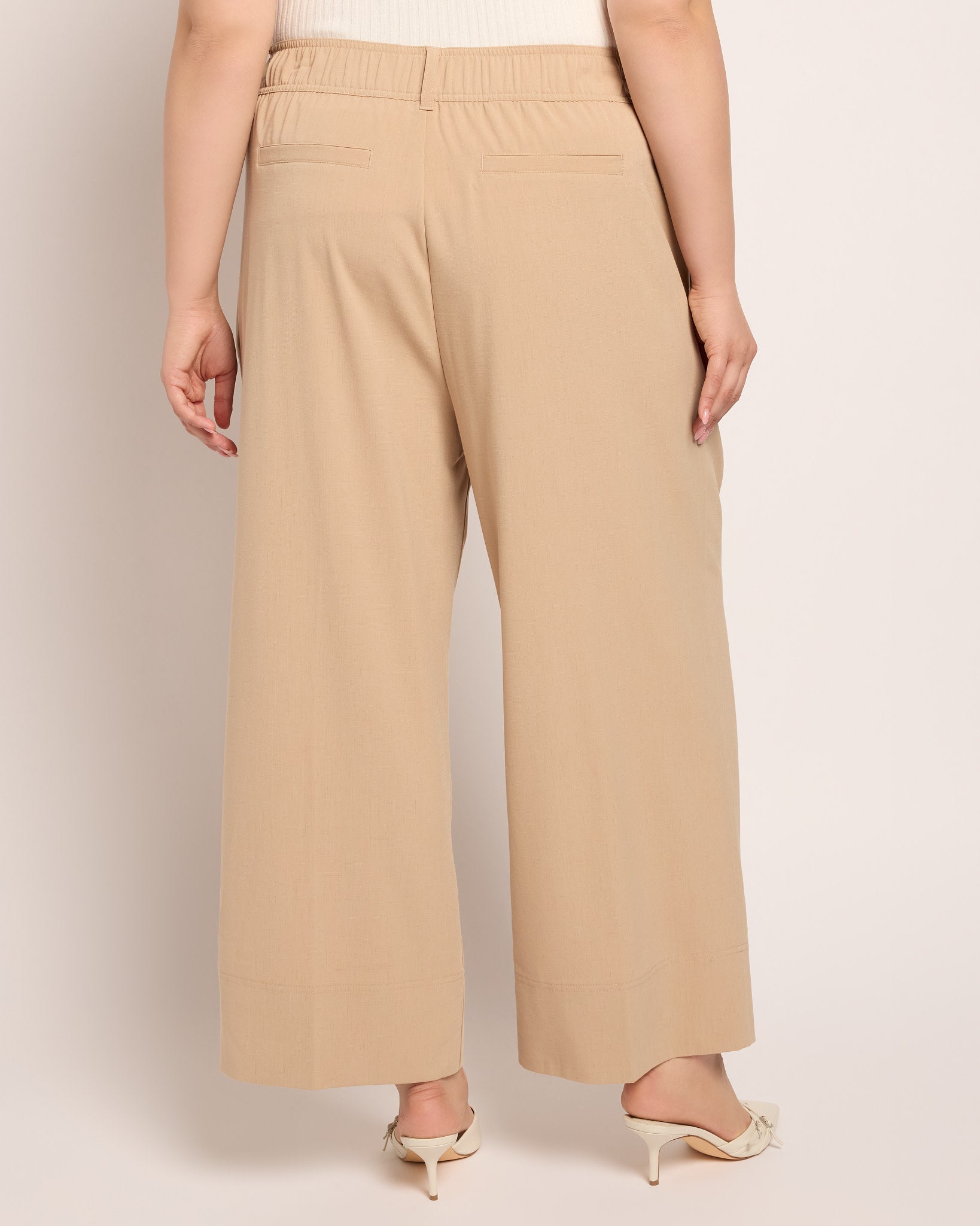 Cappuccino $|& Liverpool High Rise Pleated Wide Leg Trouser - SOF Back