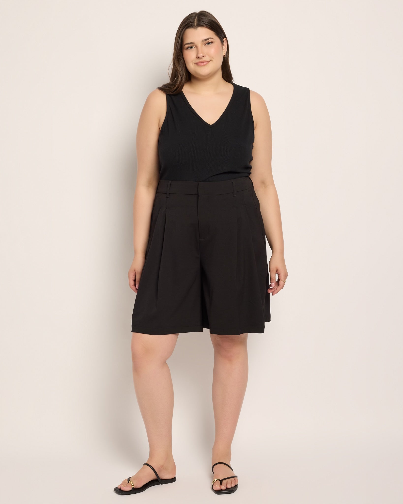 Black $|& Liverpool High Rise Trouser Bermuda Short - UGC On Fig