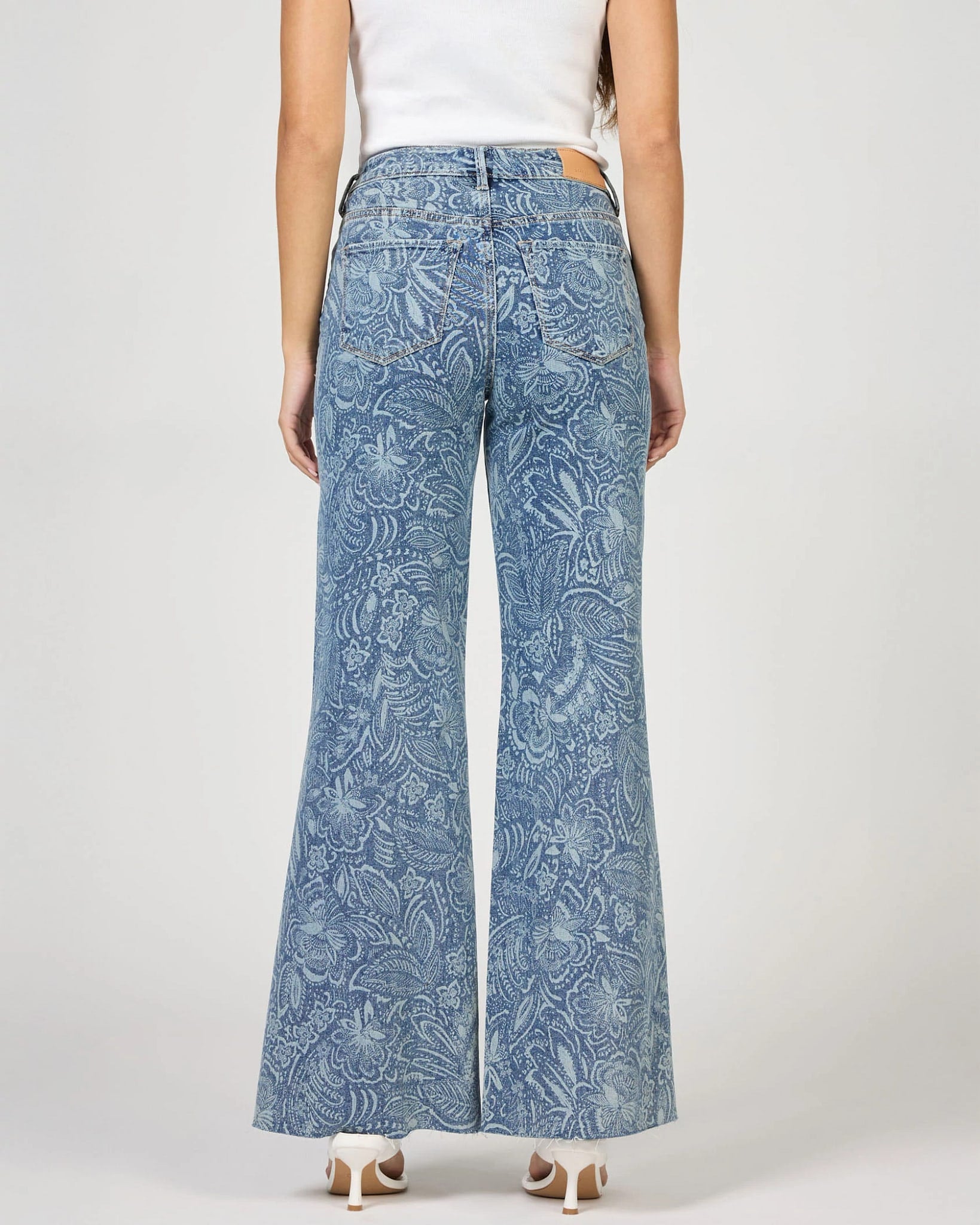Avalon $|& Dear John Fiona High Rise Printed Wide Leg Jeans - Hanger Side