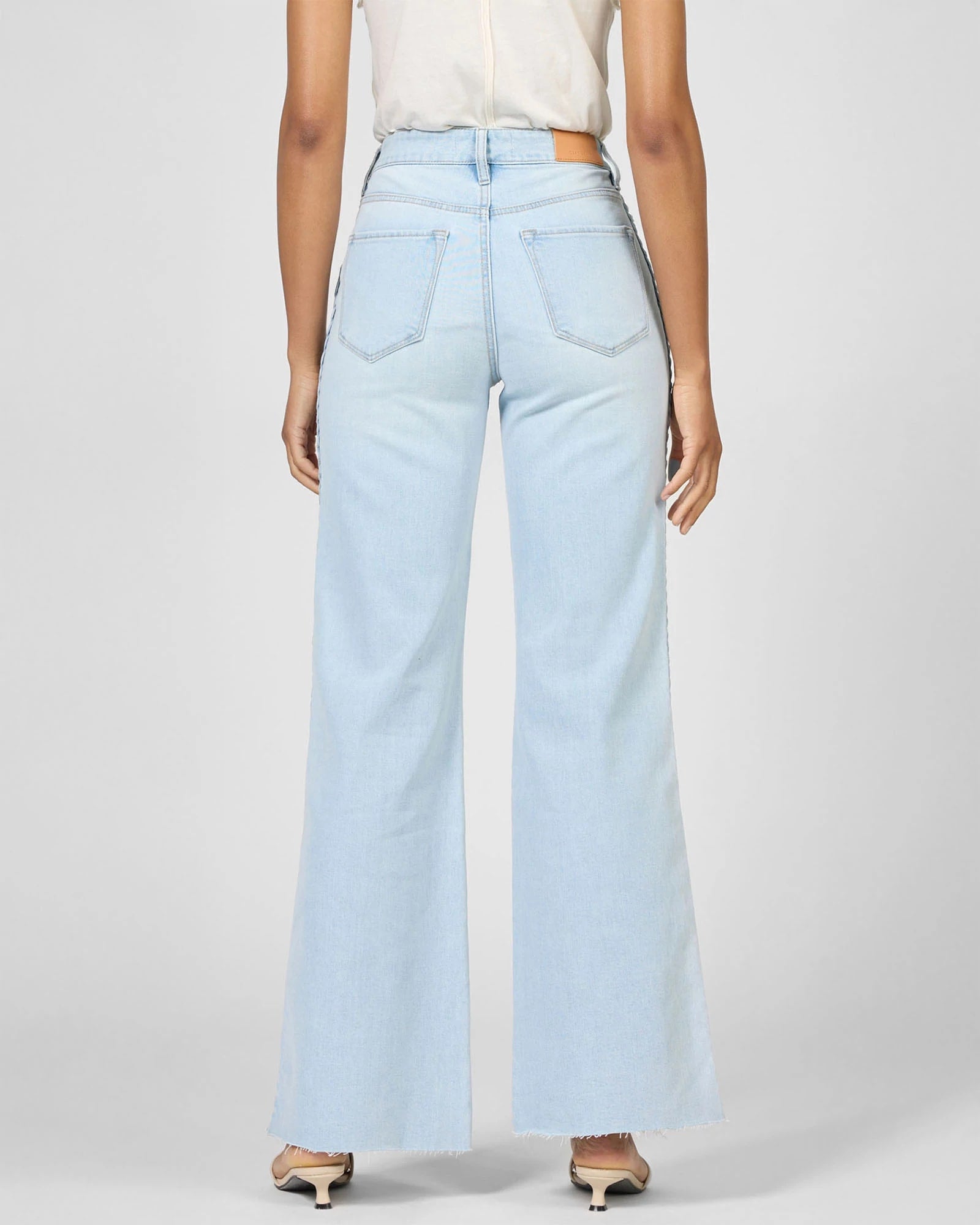 Misty Cloud $|& Dear John Fiona High Rise Wide Leg Jeans with Braided Trim - Hanger Side