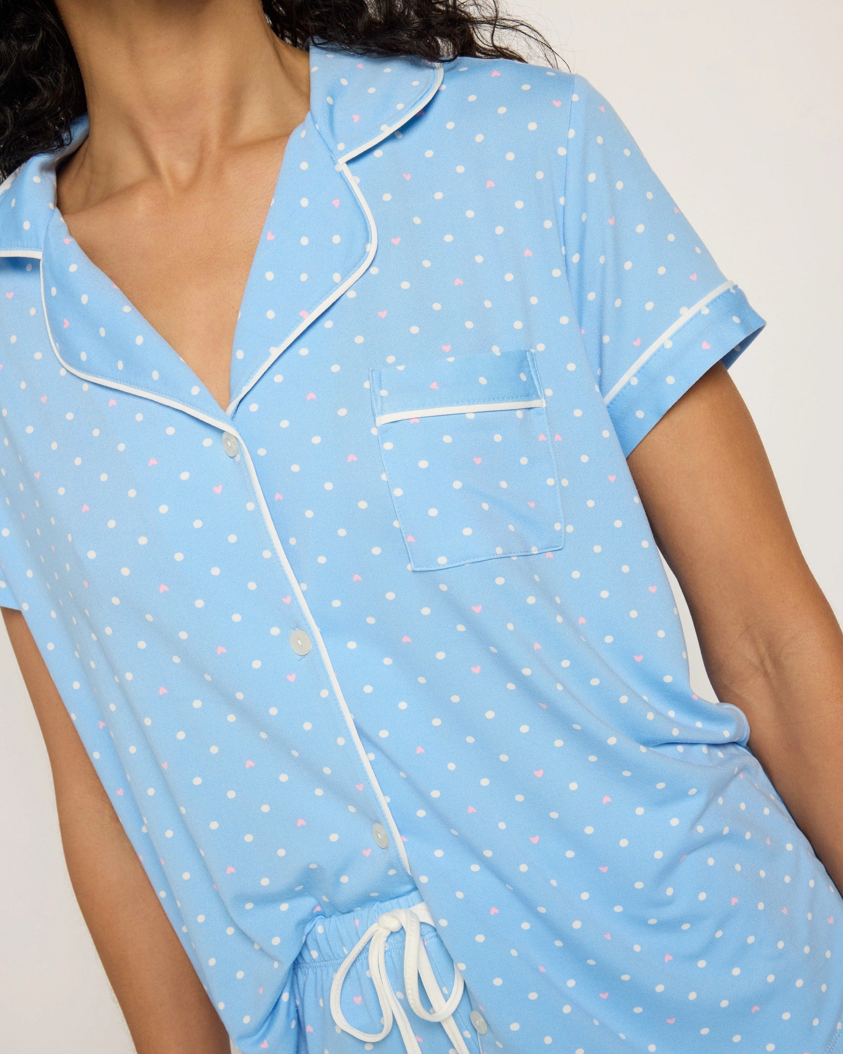 Blue Hearts and Dots $|& Tart Intimates Dixie Short Set - SOF Full Front