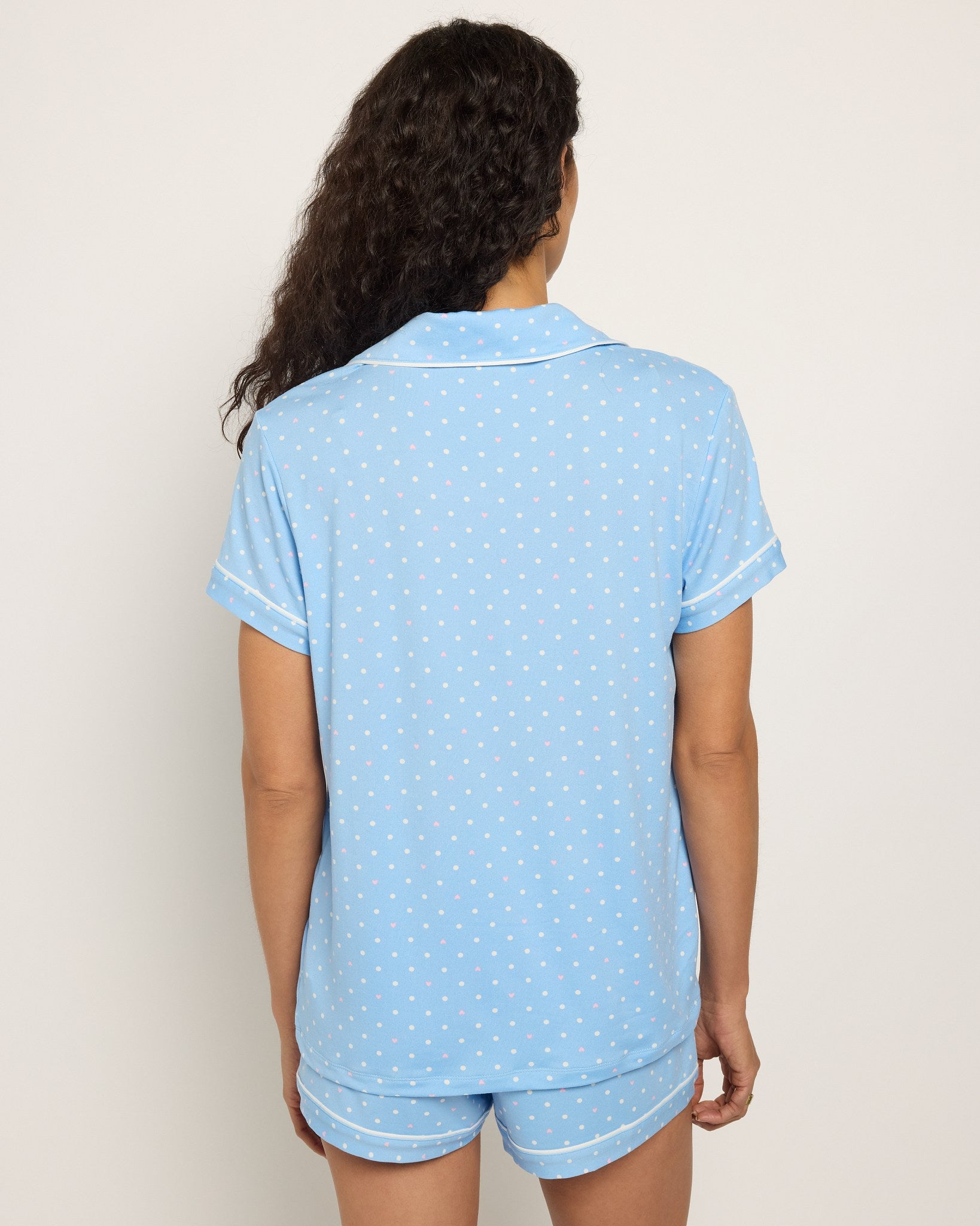 Blue Hearts and Dots $|& Tart Intimates Dixie Short Set - SOF Back