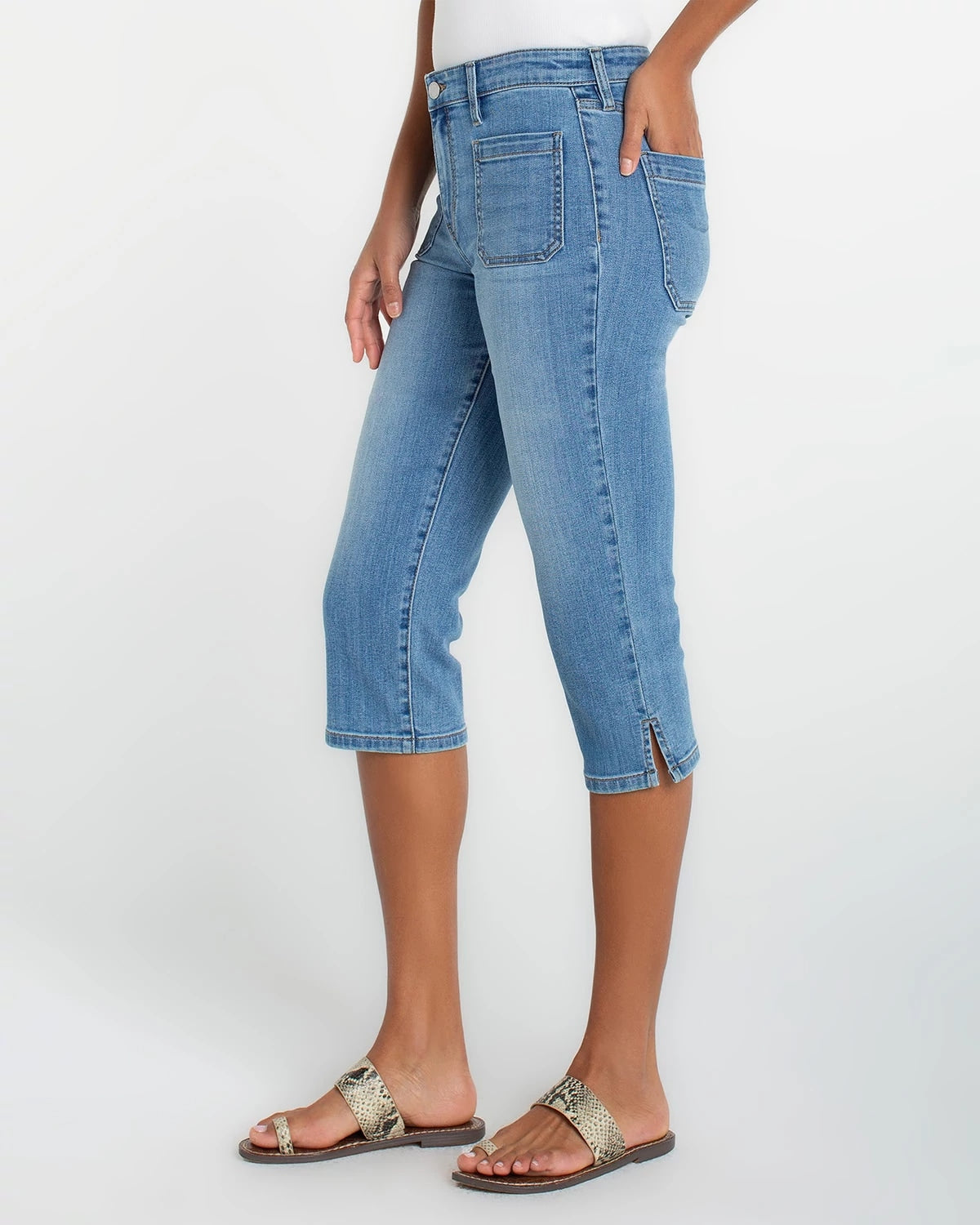 Ocean Breeze $|& Liverpool Capri With Patch Pockets - Hanger Front
