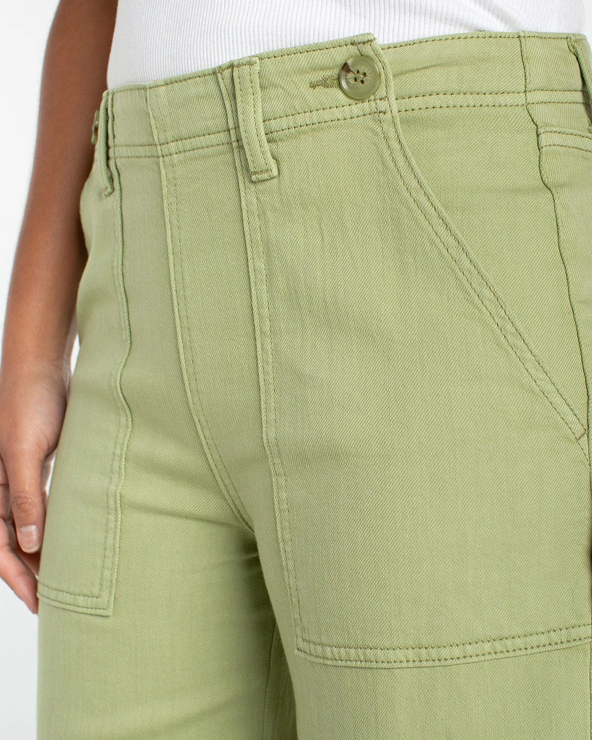 Lotus $|& Liverpool Utility Wide Leg Crop With Side Zip - Hanger Back