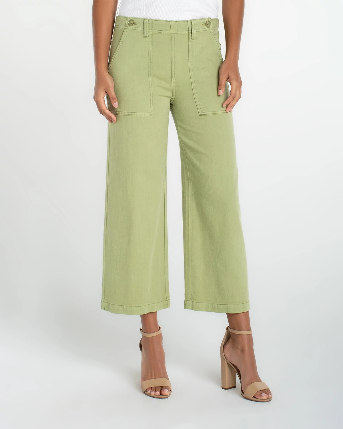 Lotus $|& Liverpool Utility Wide Leg Crop With Side Zip - VOF Detail