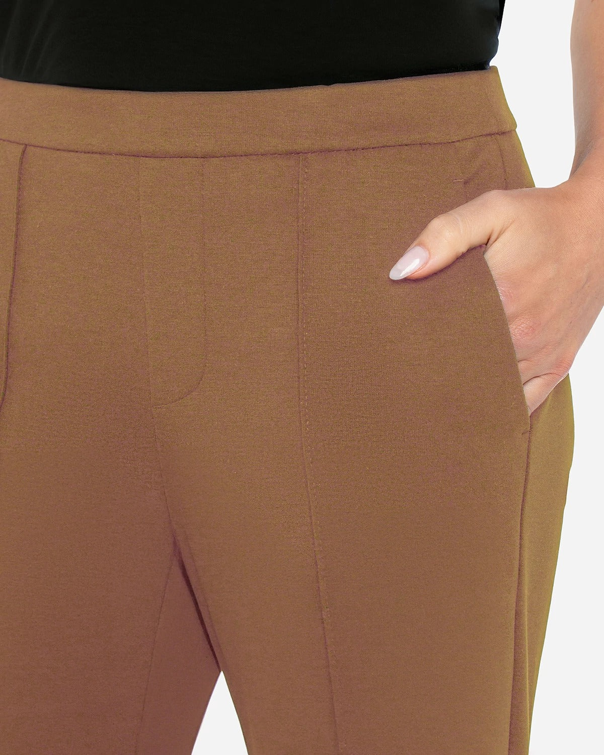 Rich Camel $|& Liverpool Kayla Pull-On Wide Leg Trouser - Hanger Back