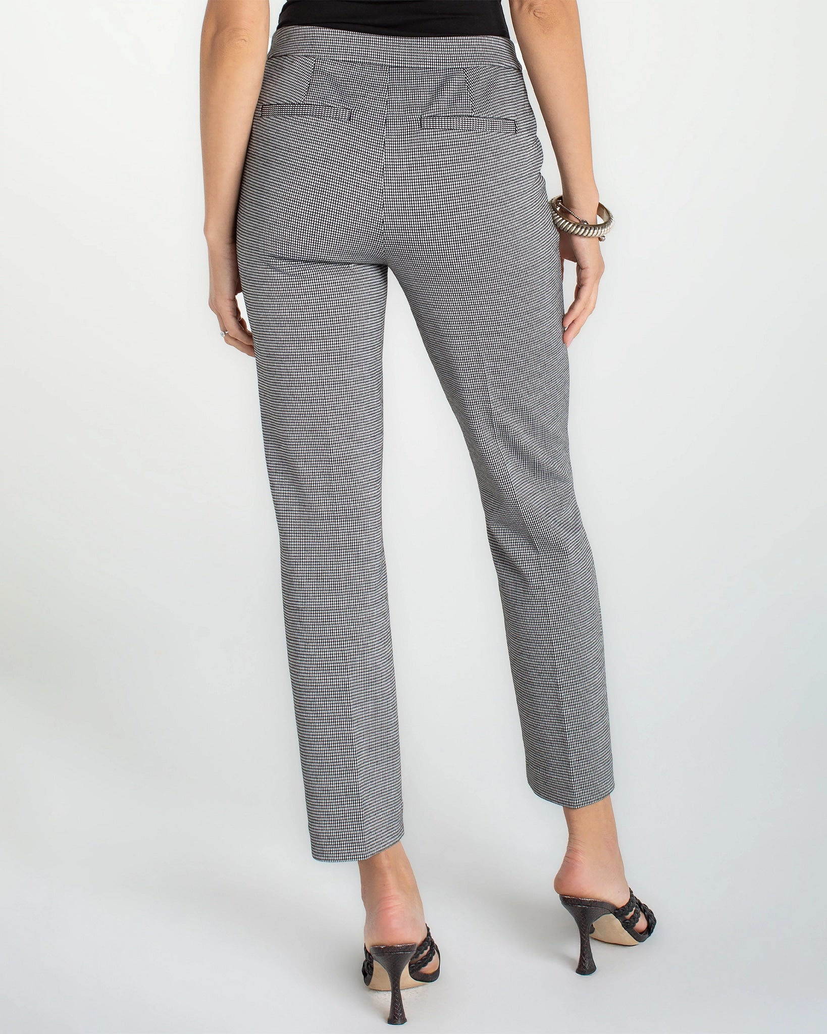 Black/White Mini Check $|& Liverpool Kayla Pull-On Trouser - Hanger Side