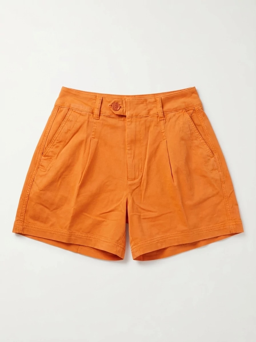 Jaffa Orange $|& Liverpool Pleated Trouser Short - Hanger Detail