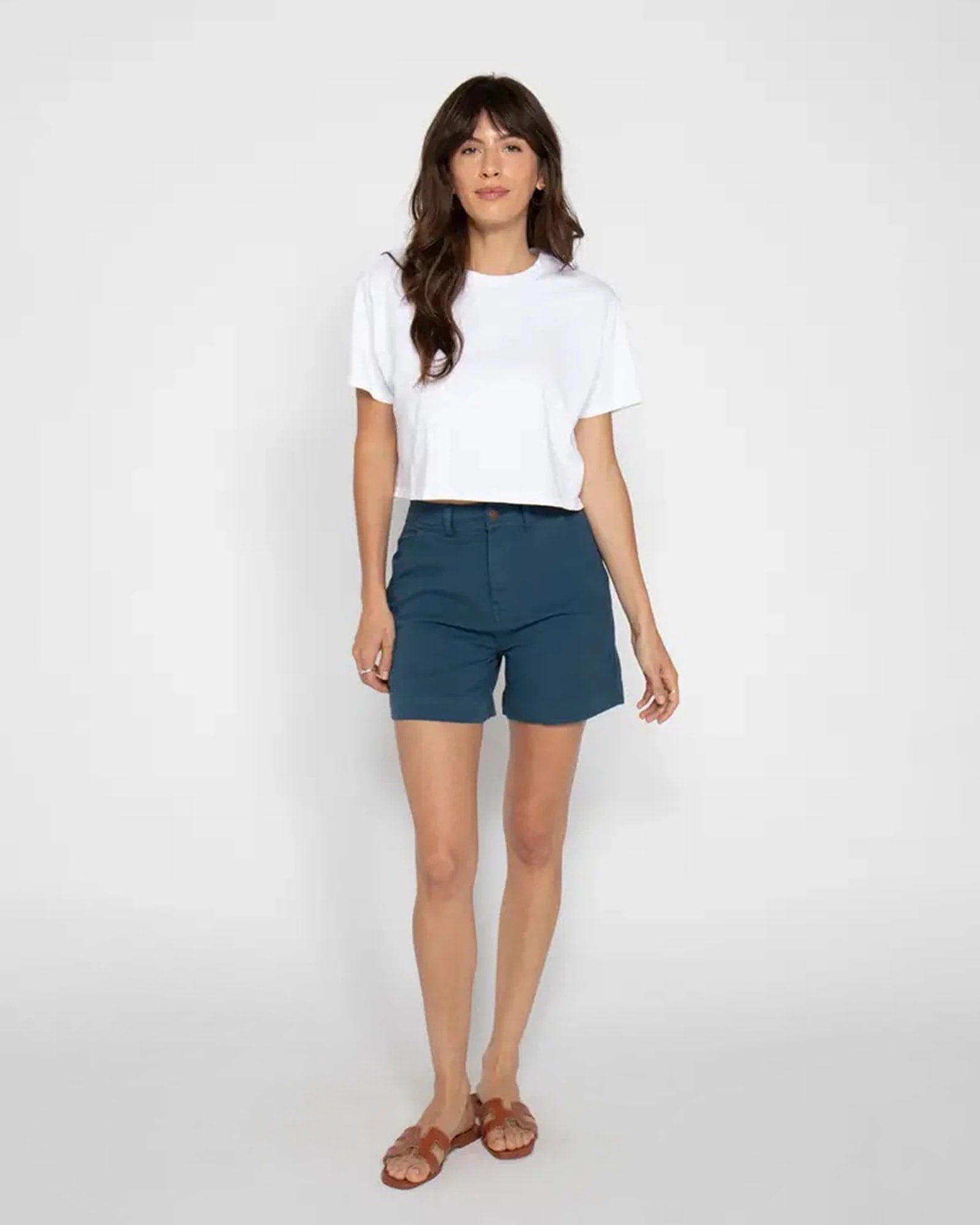 Majolica Blue $|& Oliver Logan Canyon High Rise Twill Short - VOF Detail