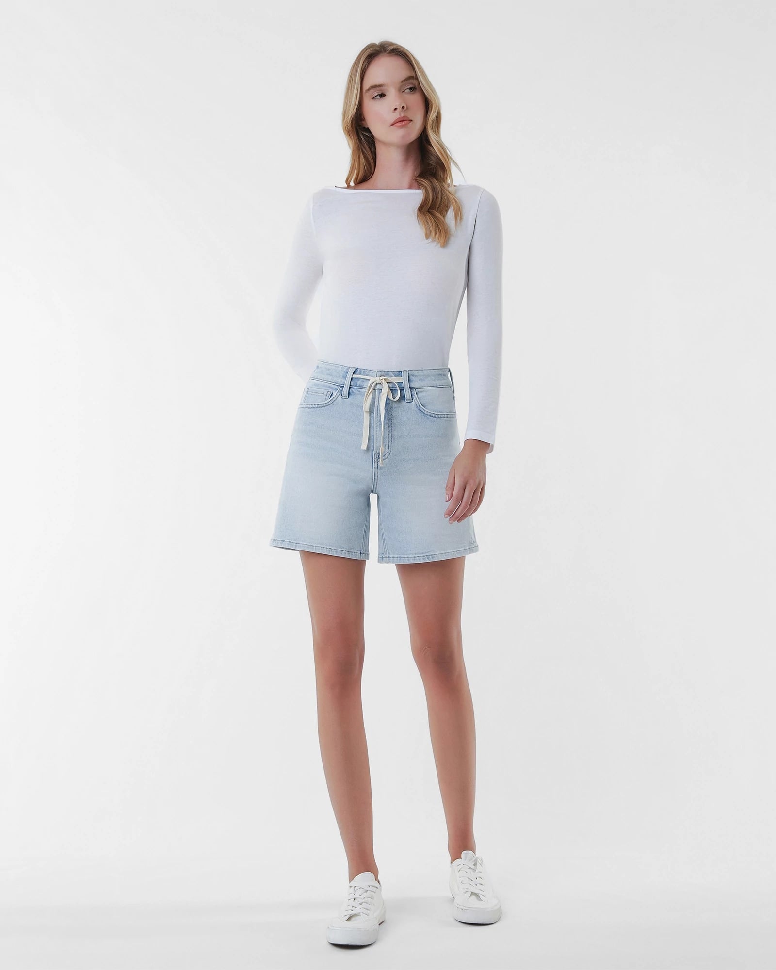 Vintage $|& Vervet High Rise Midi Short With Drawstring - VOF Detail