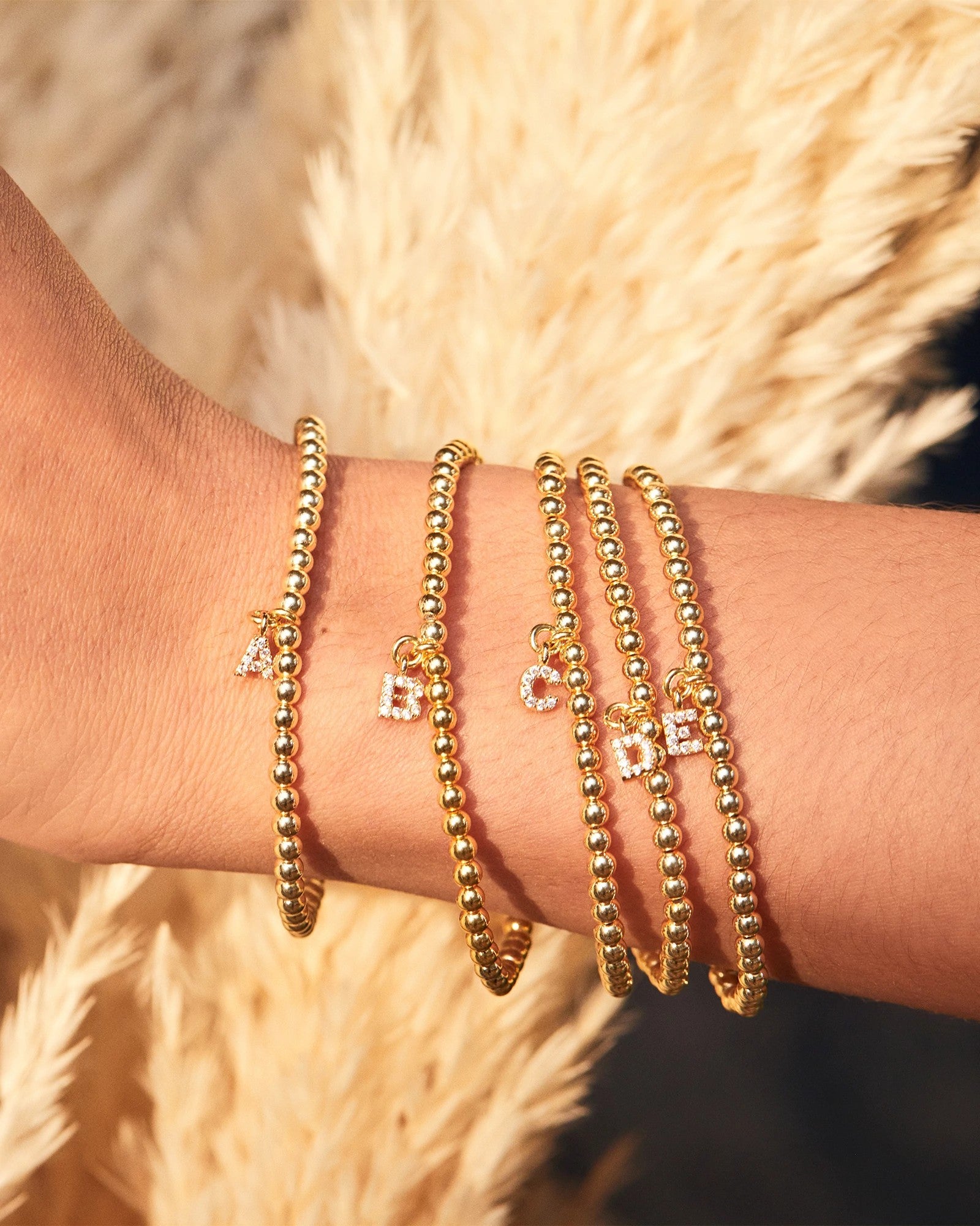 Gold/Clear $|& fyb jewelry Identity Initial Bracelet - VOF Detail