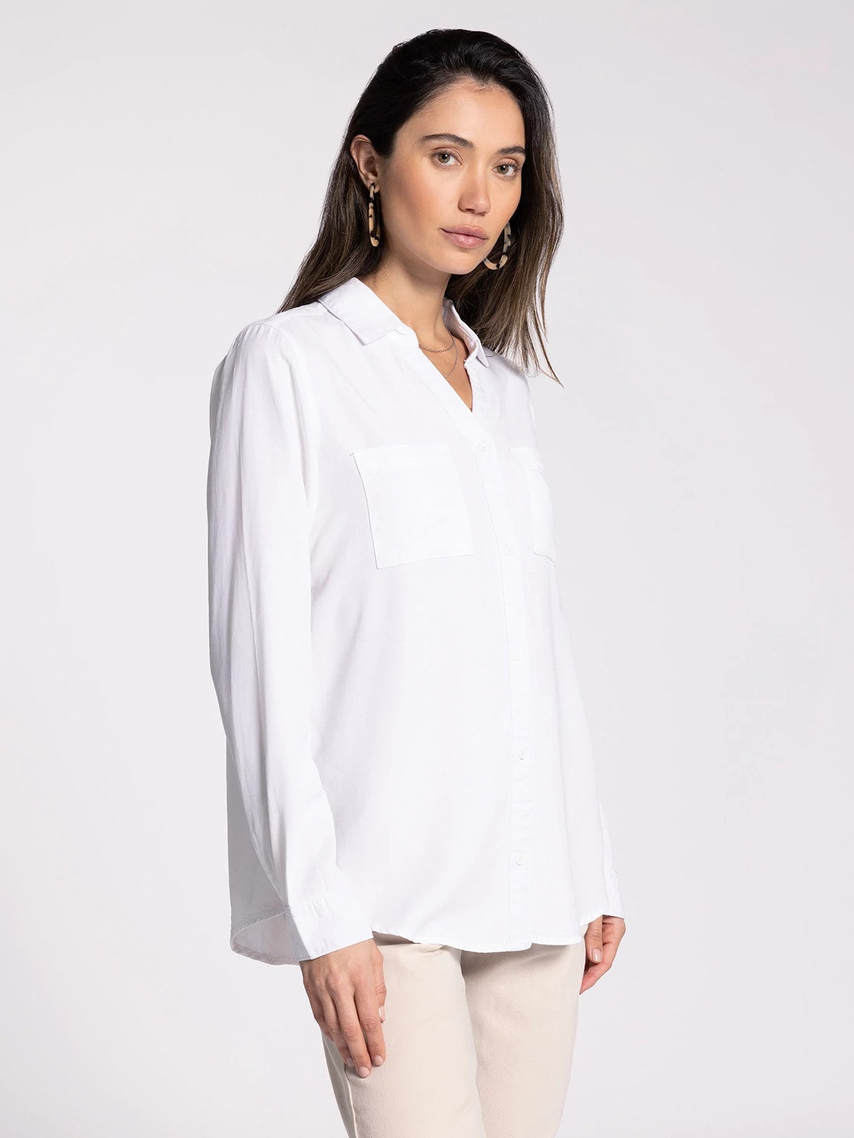 White $|& Thread & Supply Ginger Shirt - Hanger Front