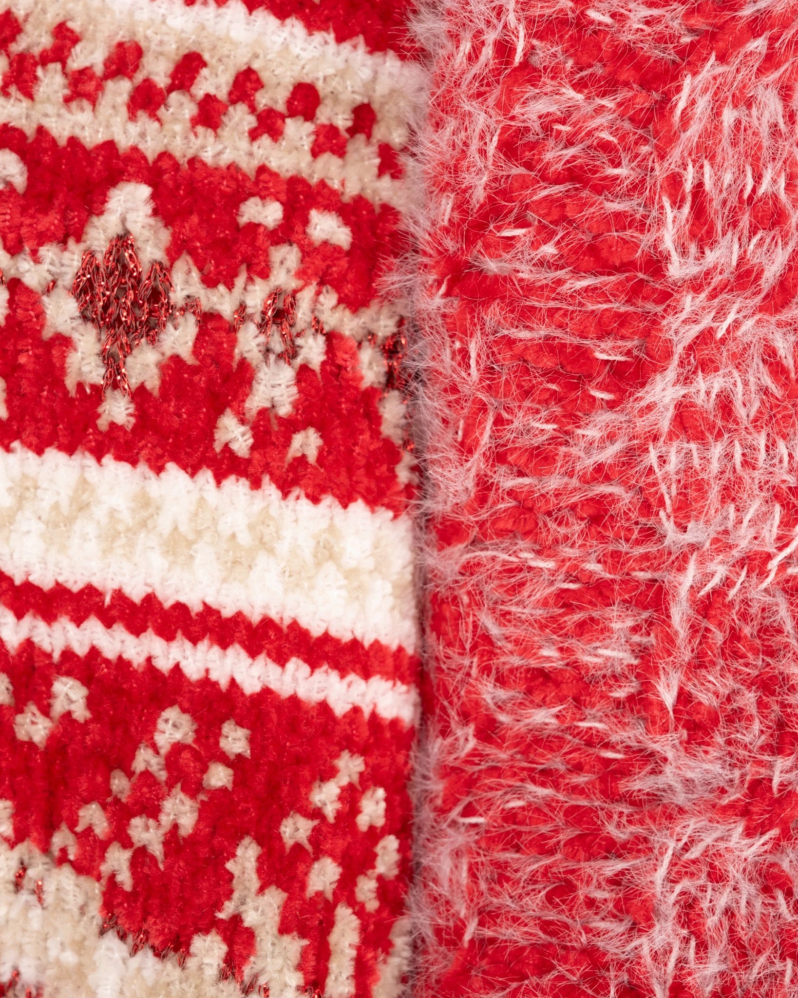 Red $|& MUK LUKS Chenille Eyelash Mix Cabin Socks 2 Pack - Hanger Back