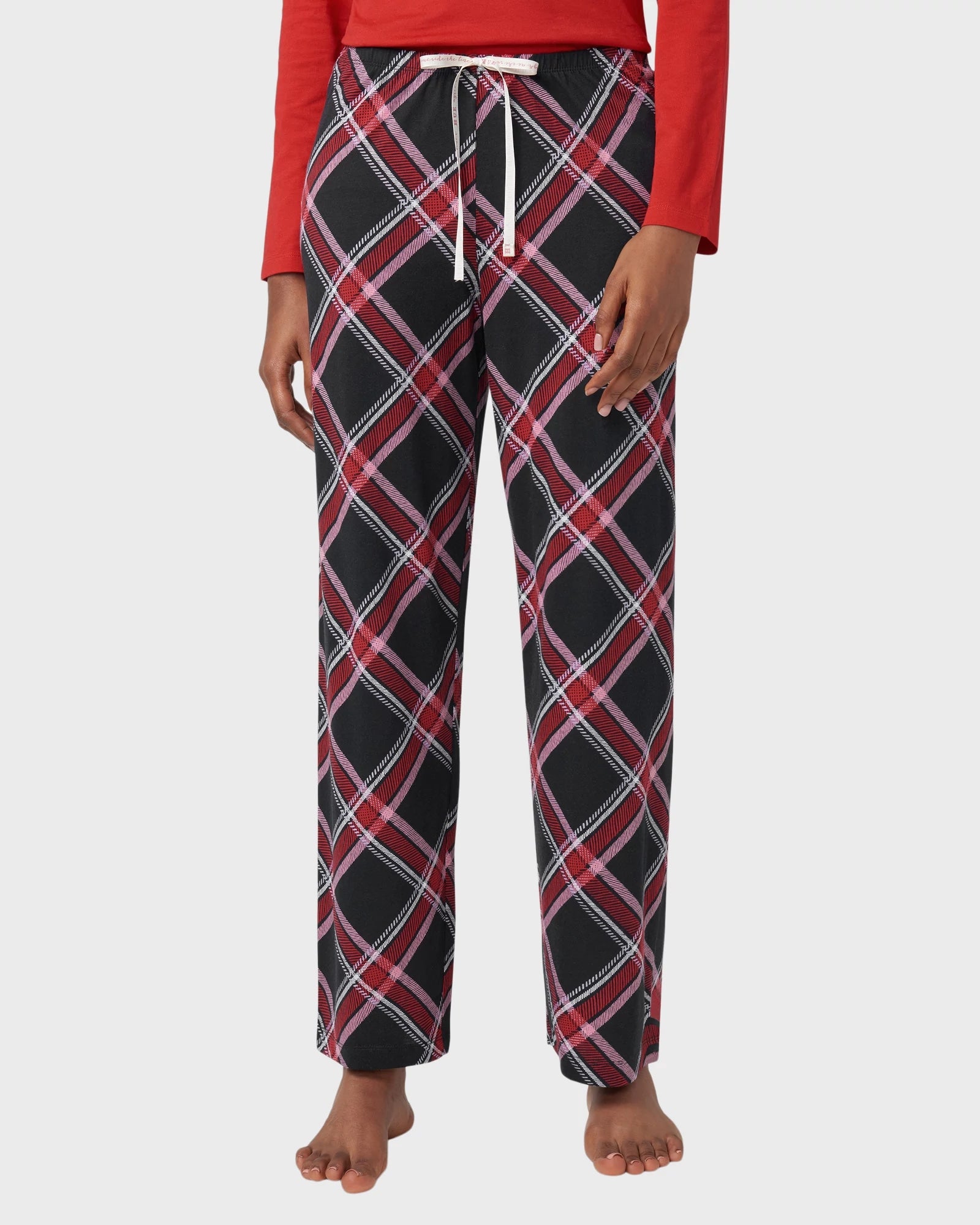 Black $|& HUE Perfect Plaid PJ Pant - VOF Detail