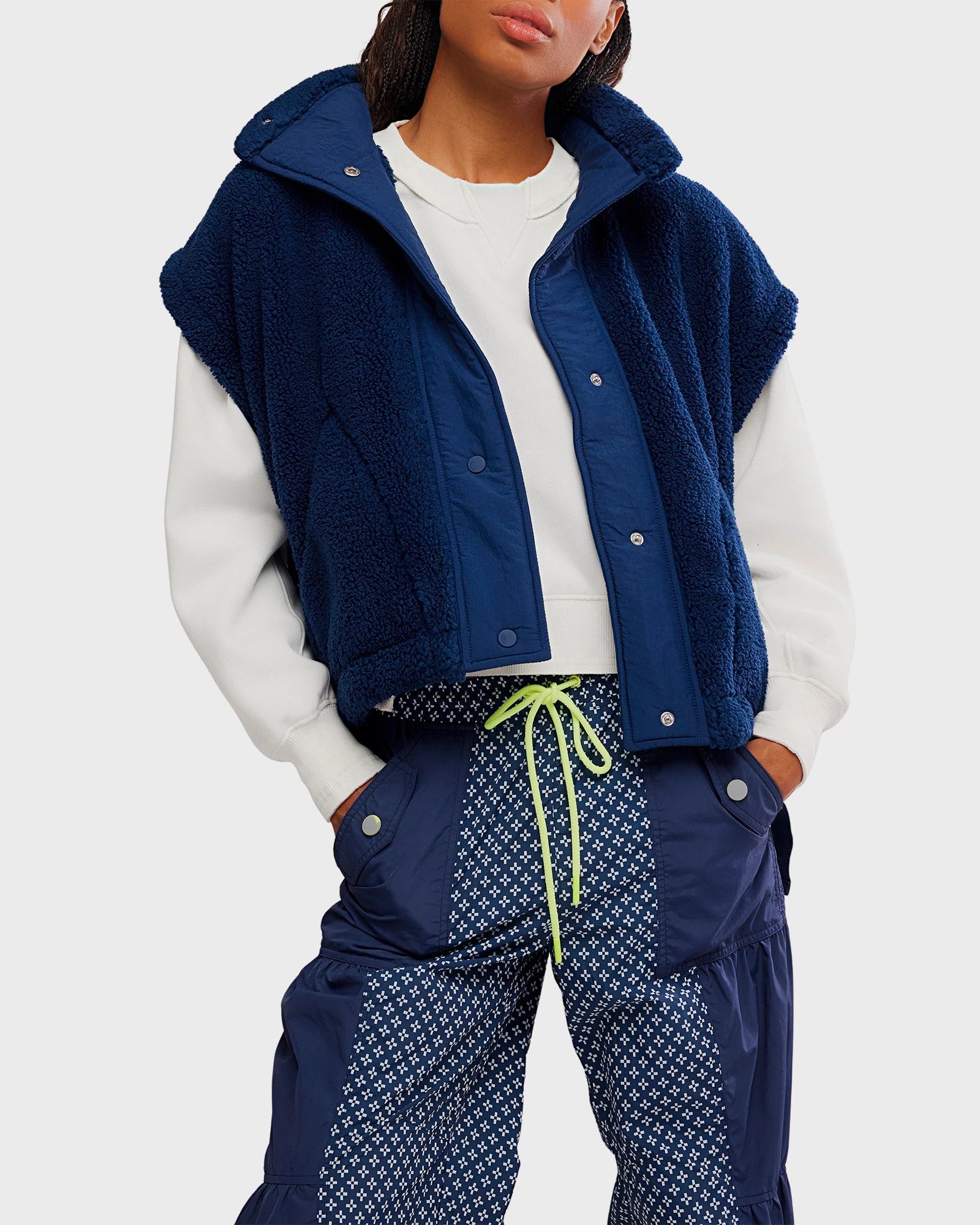 Navy $|& Free People Movement Scout It Out Vest - VOF Detail