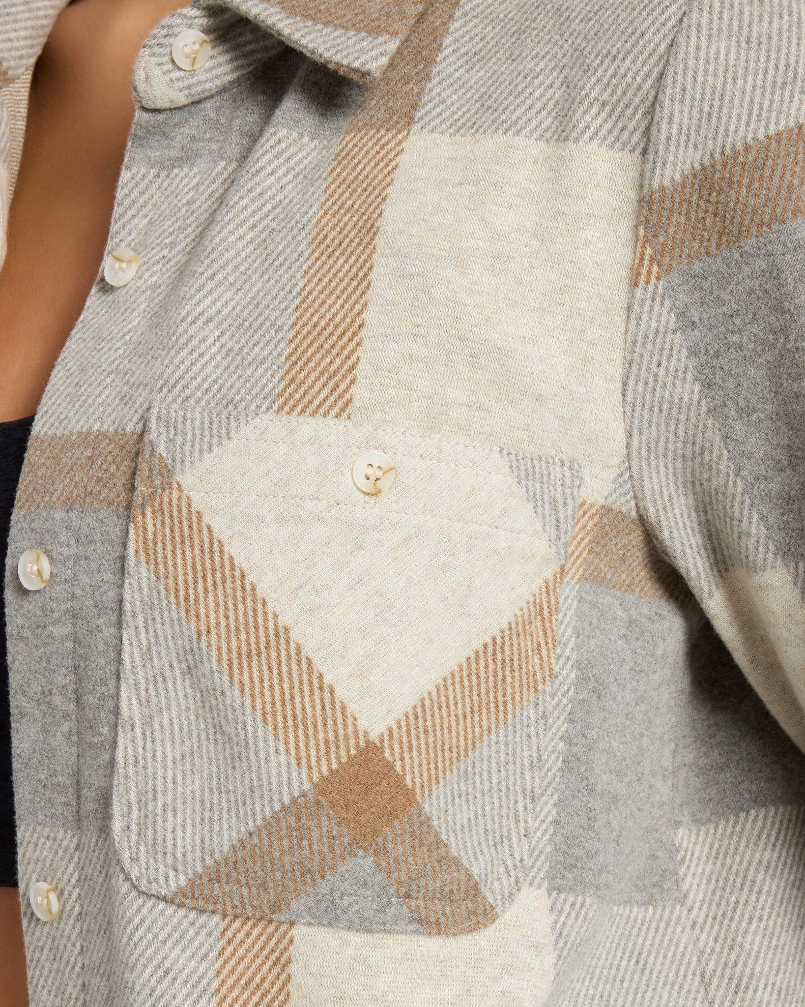 Grey Brown $|& Thread & Supply Lewis Plaid Shirt - SOF Full Front