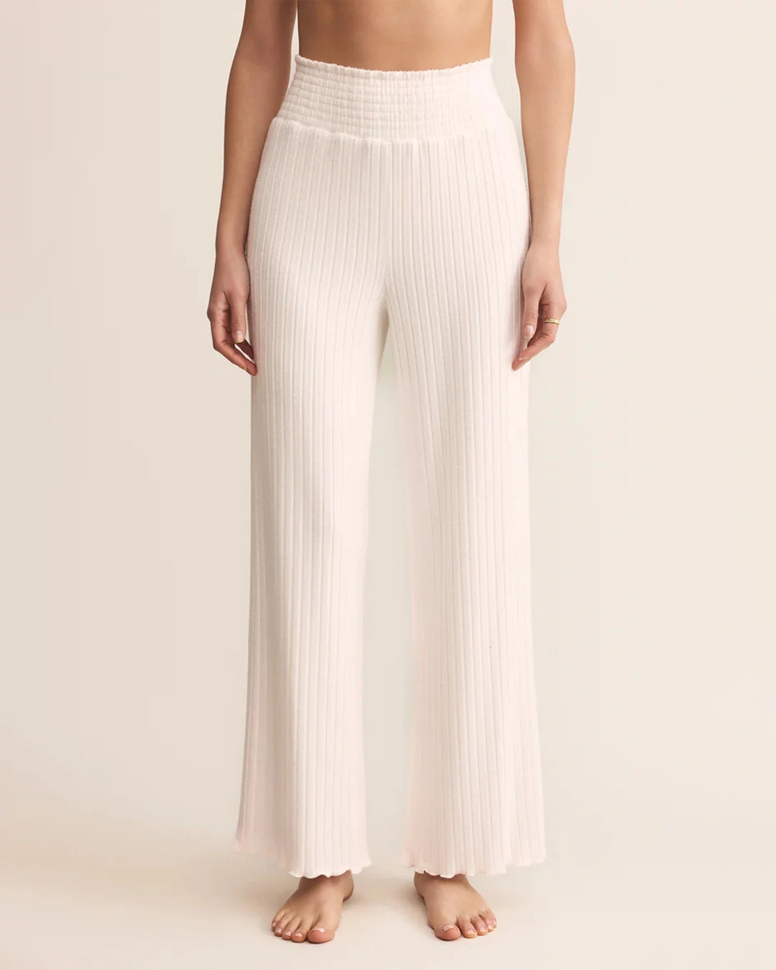 Vanilla Ice $|& Z Supply Lounge Dawn Smocked Ribbed Pant - VOF Detail