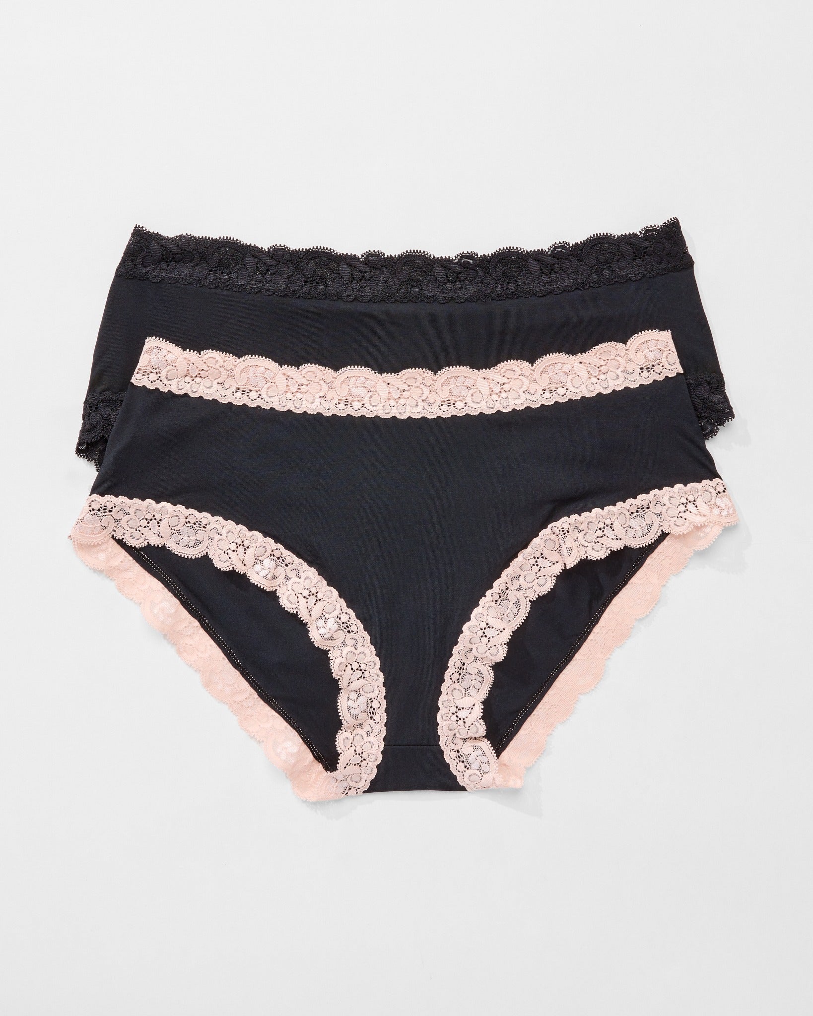 Black/Black Seashell 2 Pack $|& Fleur't Iconic High Waist Boyshort - Hanger Detail