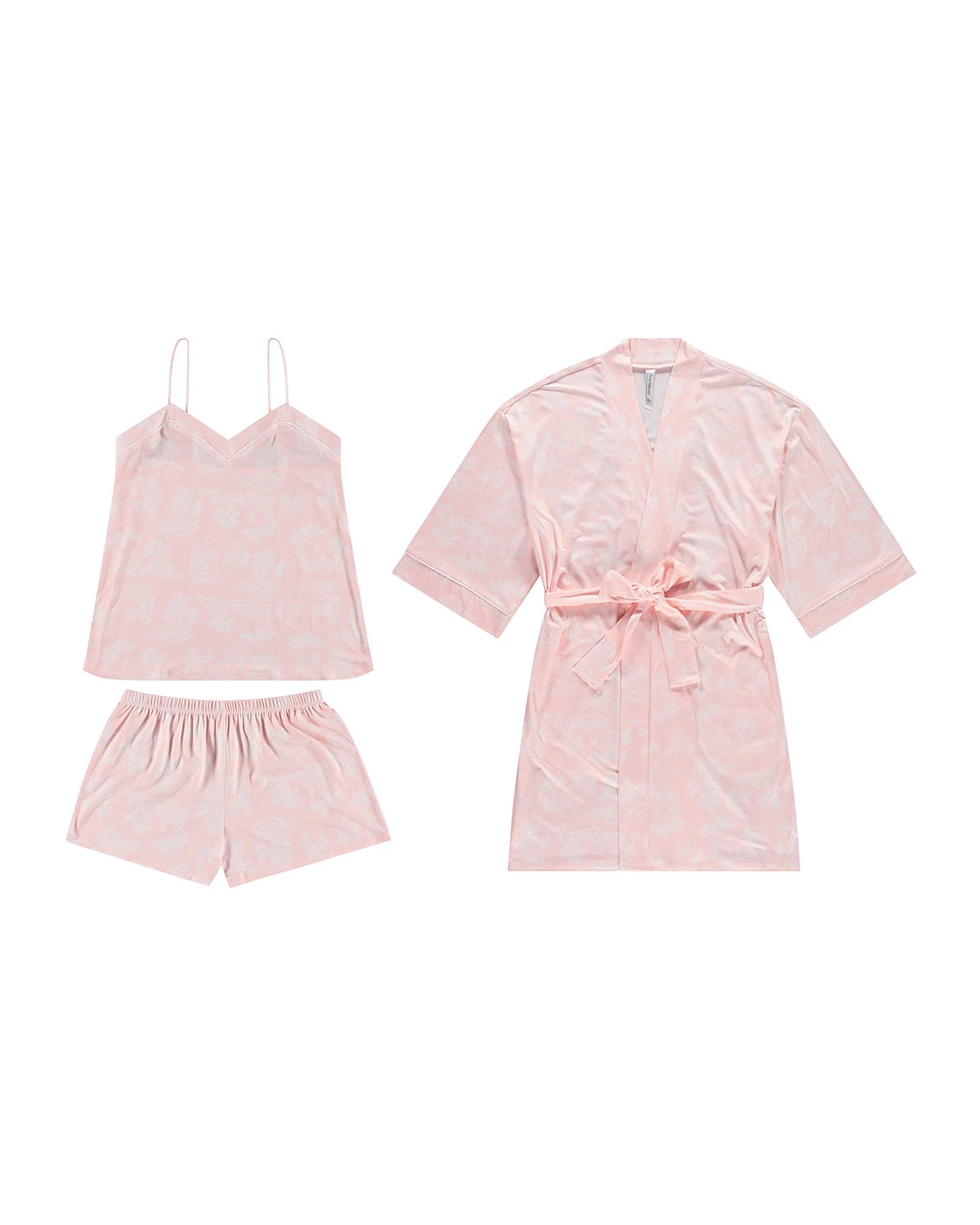 Pink Garden Toile $|& Flora Nikrooz Martha 3 Piece Travel Set - Hanger Back