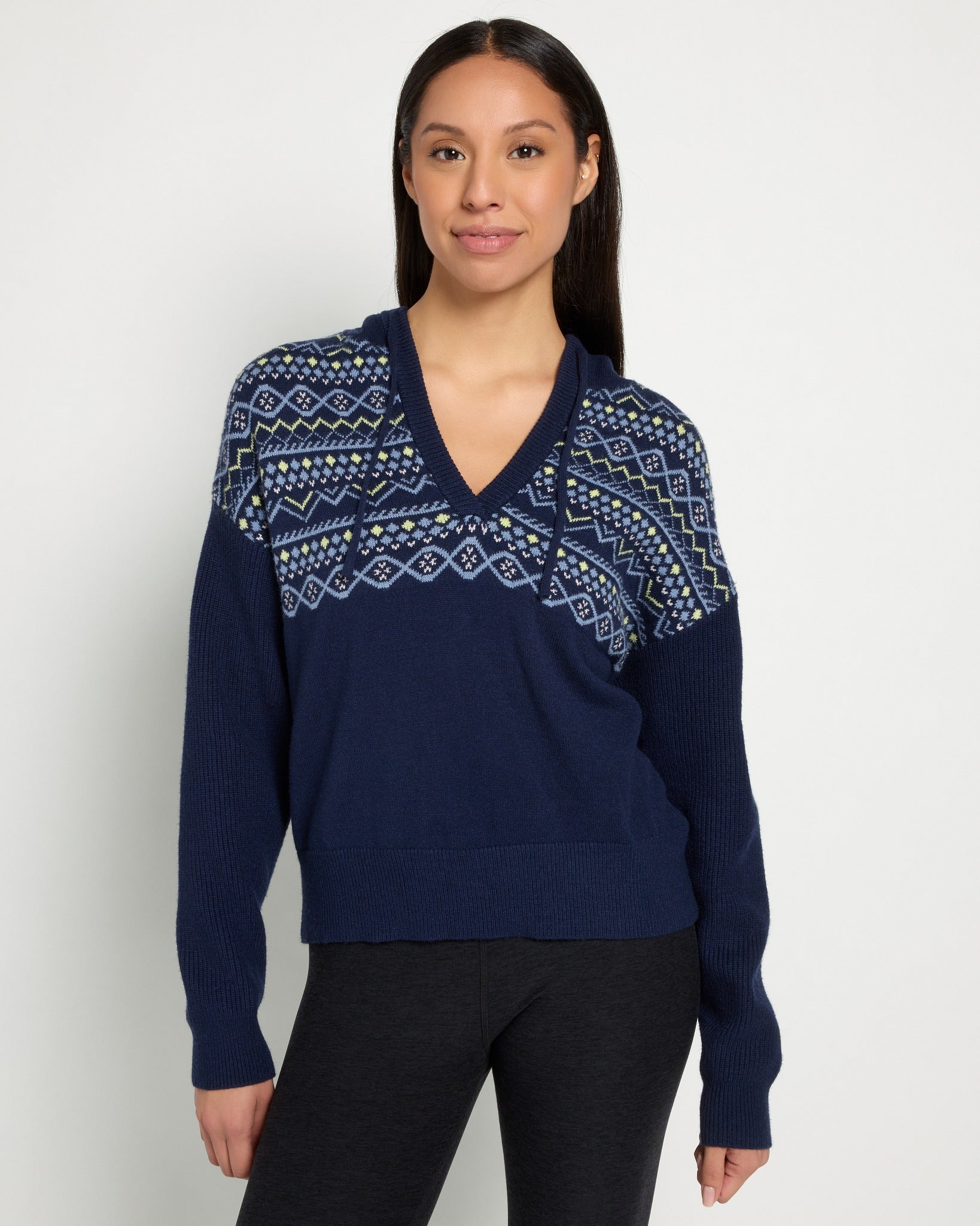 Mariner Midnight $|& Herizon Georgia Half Zip Hooded Sweater - SOF Front