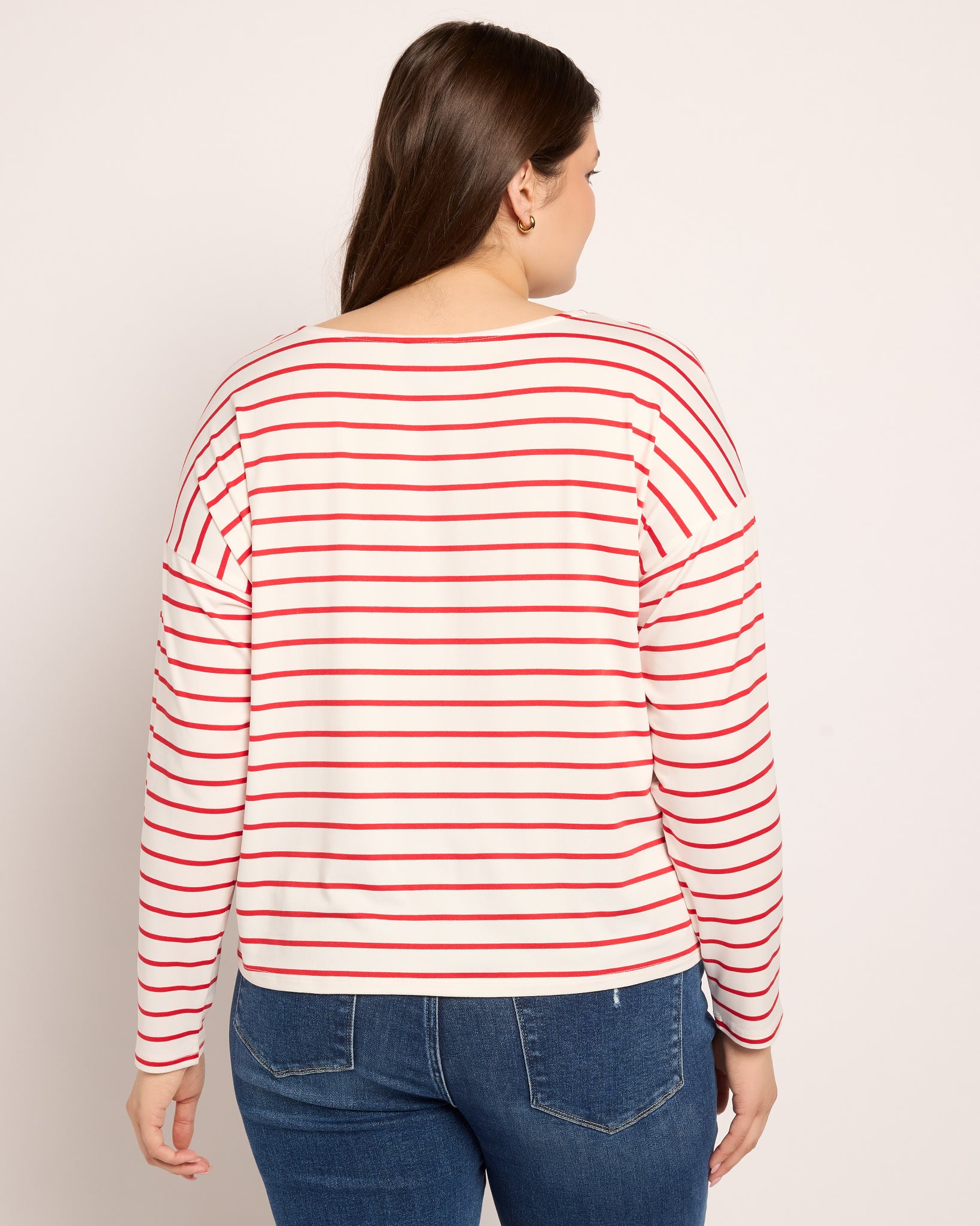 Ivory/Urban Red $|& Bobeau French Bateau Butter Top - SOF Back