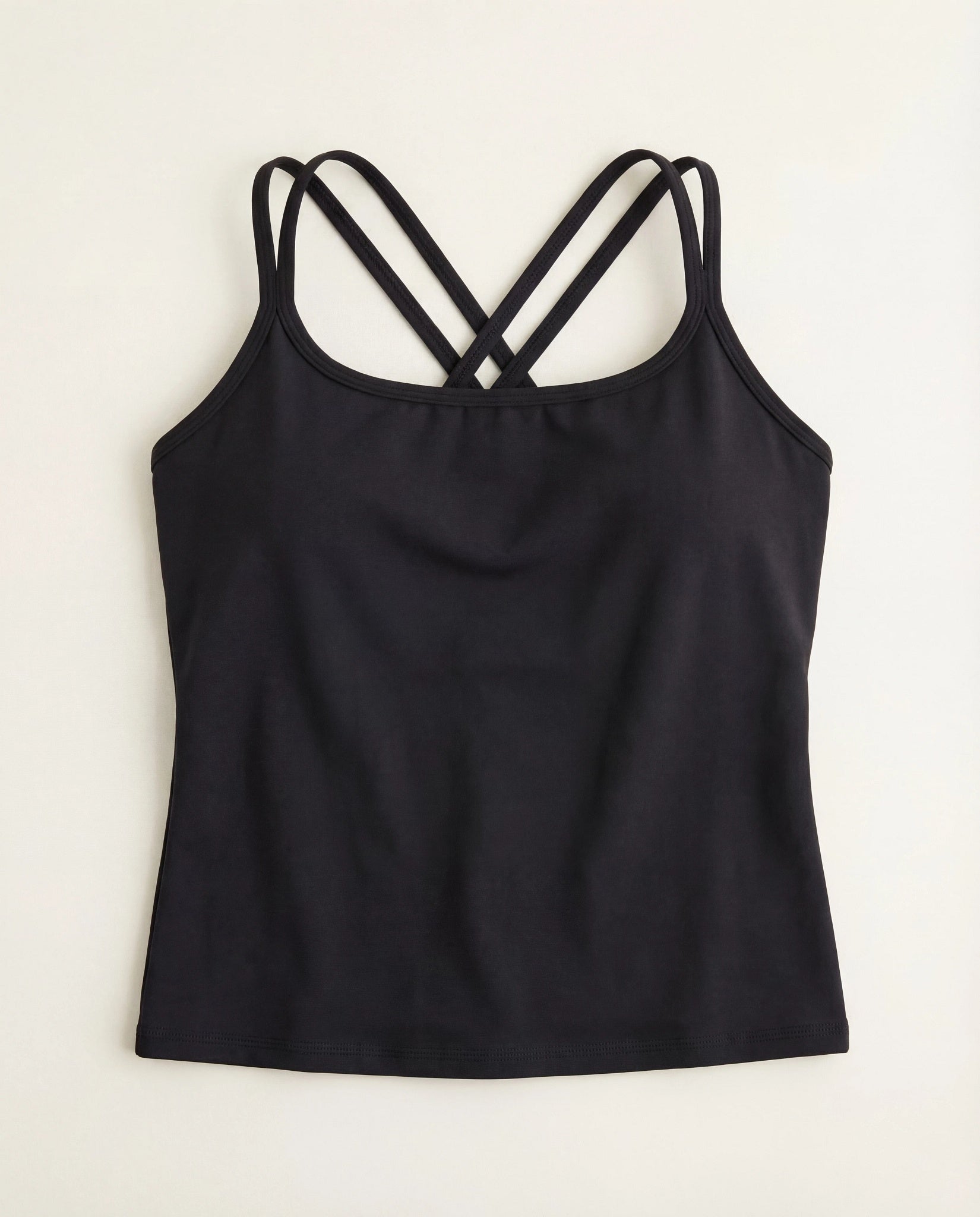 Black $|& Interval Cloudlight Nimble Long Crop Tank - Hanger Detail